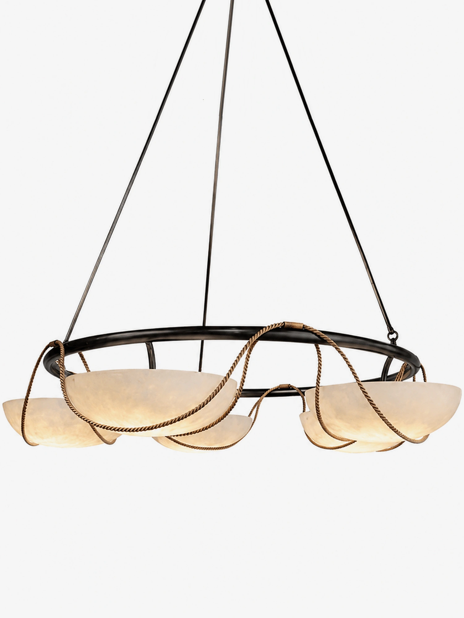 Alabaster Bowl Ring Chandelier - Image 8