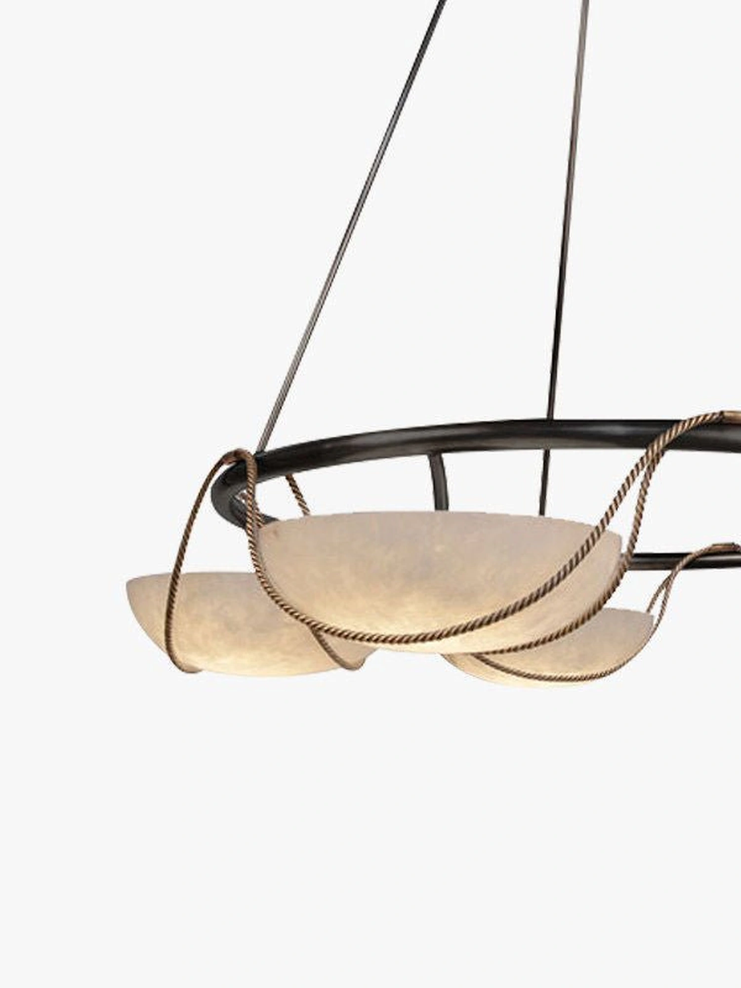 Alabaster Bowl Ring Chandelier - Image 7