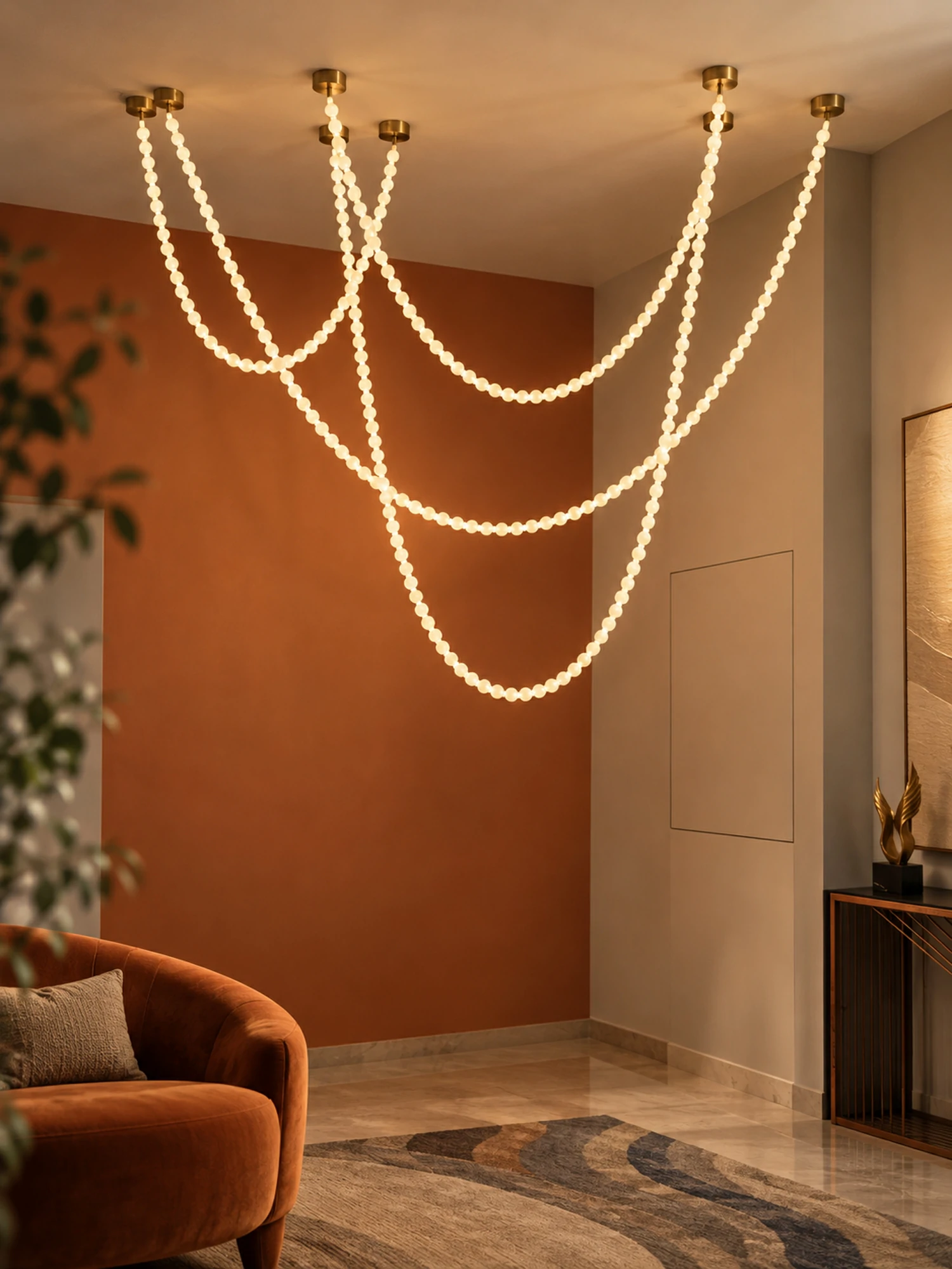 Alabaster Pearl Necklace Chandelier - Image 7