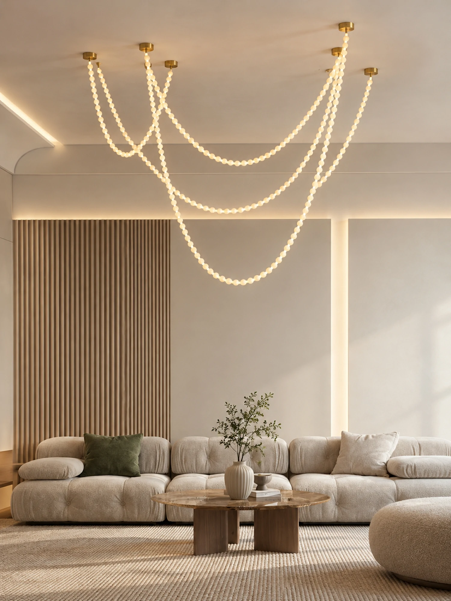 Alabaster Pearl Necklace Chandelier - Image 12