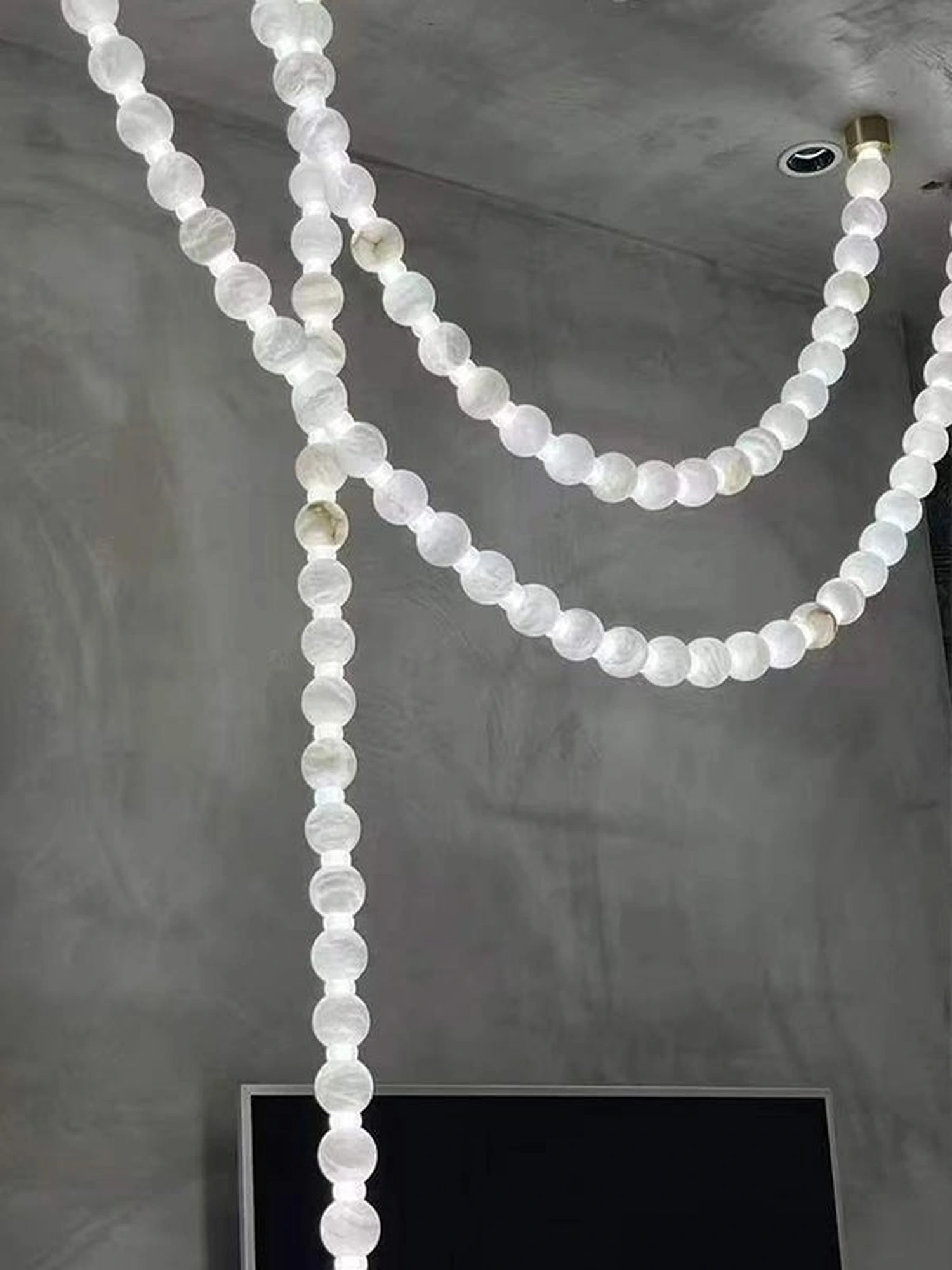 Alabaster Pearl Necklace Chandelier - Image 3