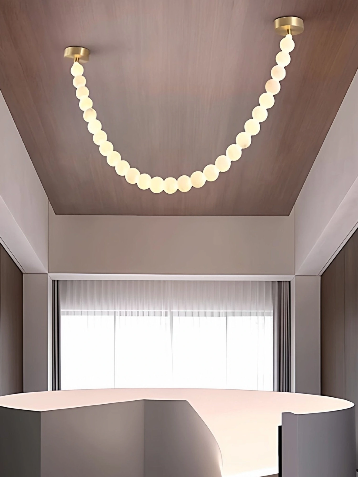 Alabaster Pearl Necklace Chandelier - Image 9