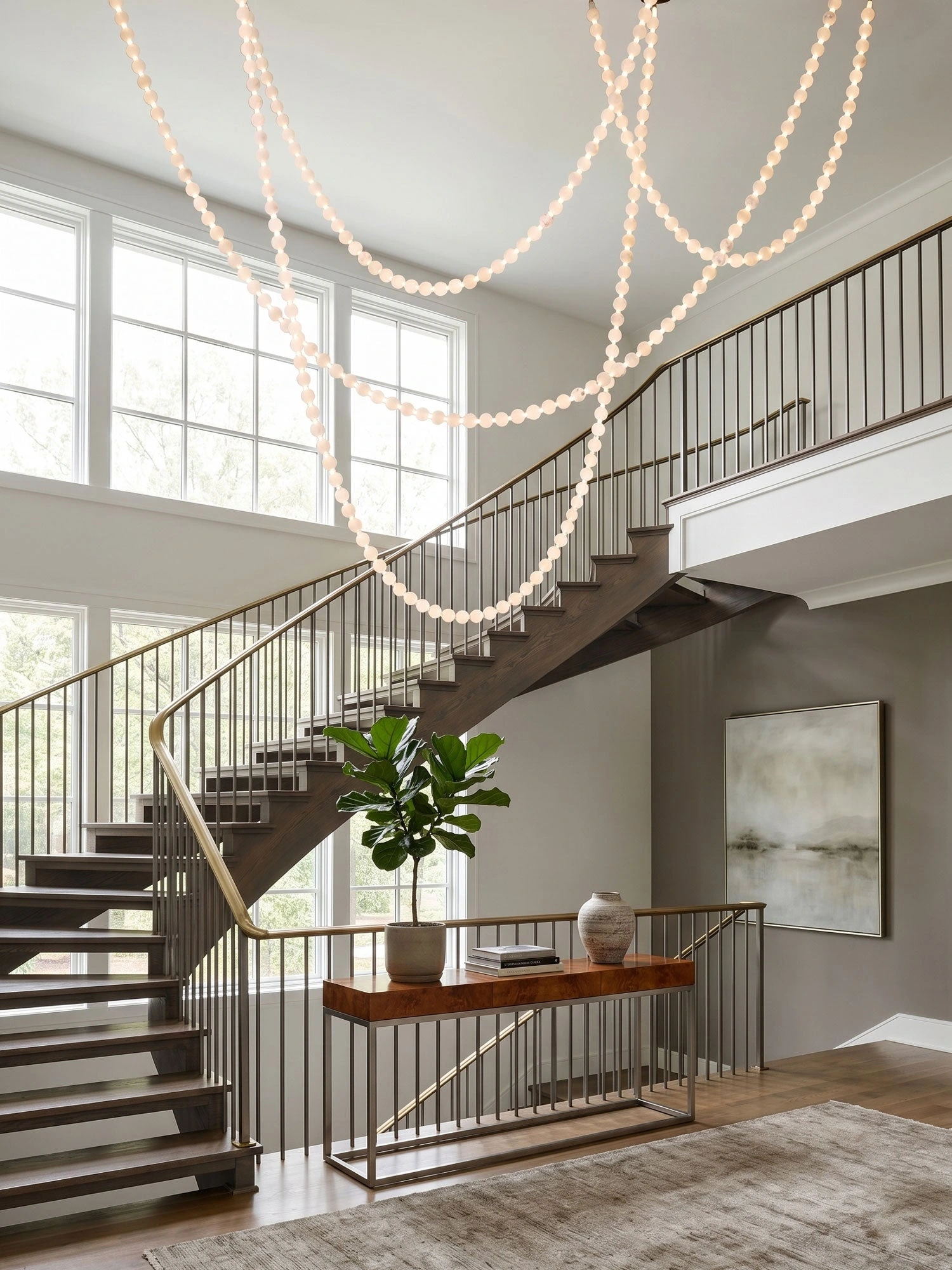 Alabaster Pearl Necklace Chandelier - Image 4