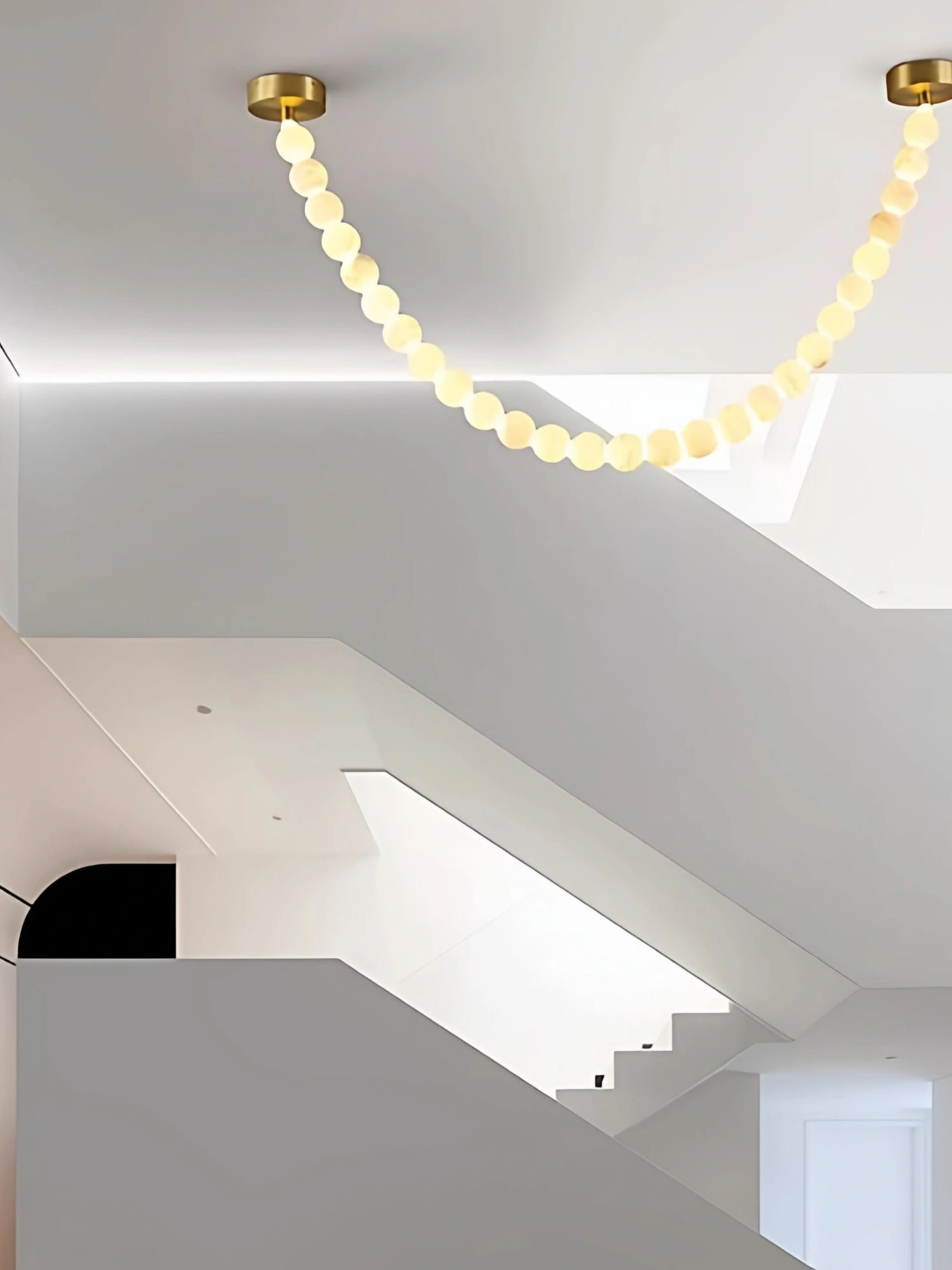 Alabaster Pearl Necklace Chandelier - Image 5