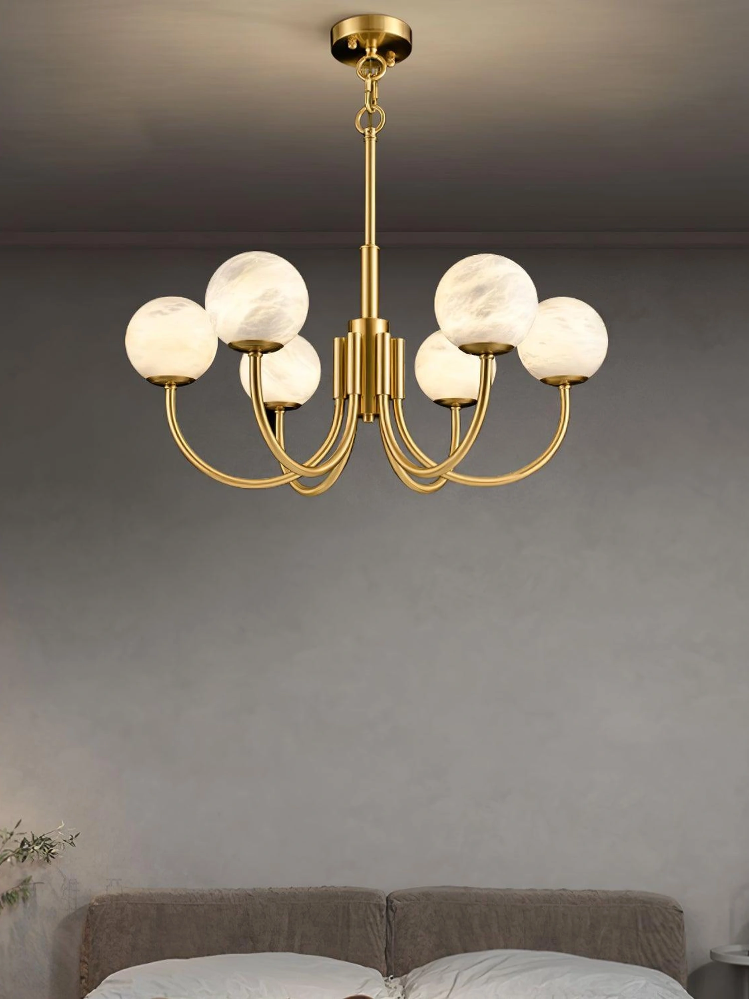 Aurelian Alabaster Globe Chandelier - Image 4