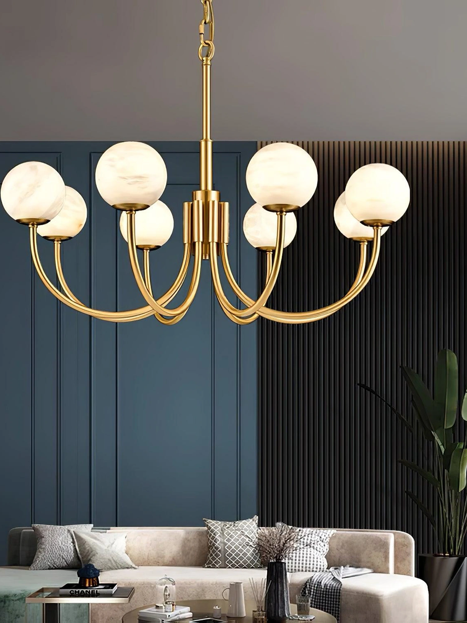 Aurelian Alabaster Globe Chandelier - Image 5