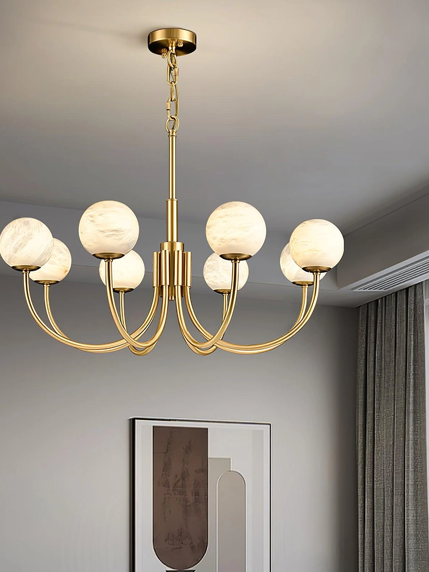 Aurelian Alabaster Globe Chandelier - Image 6