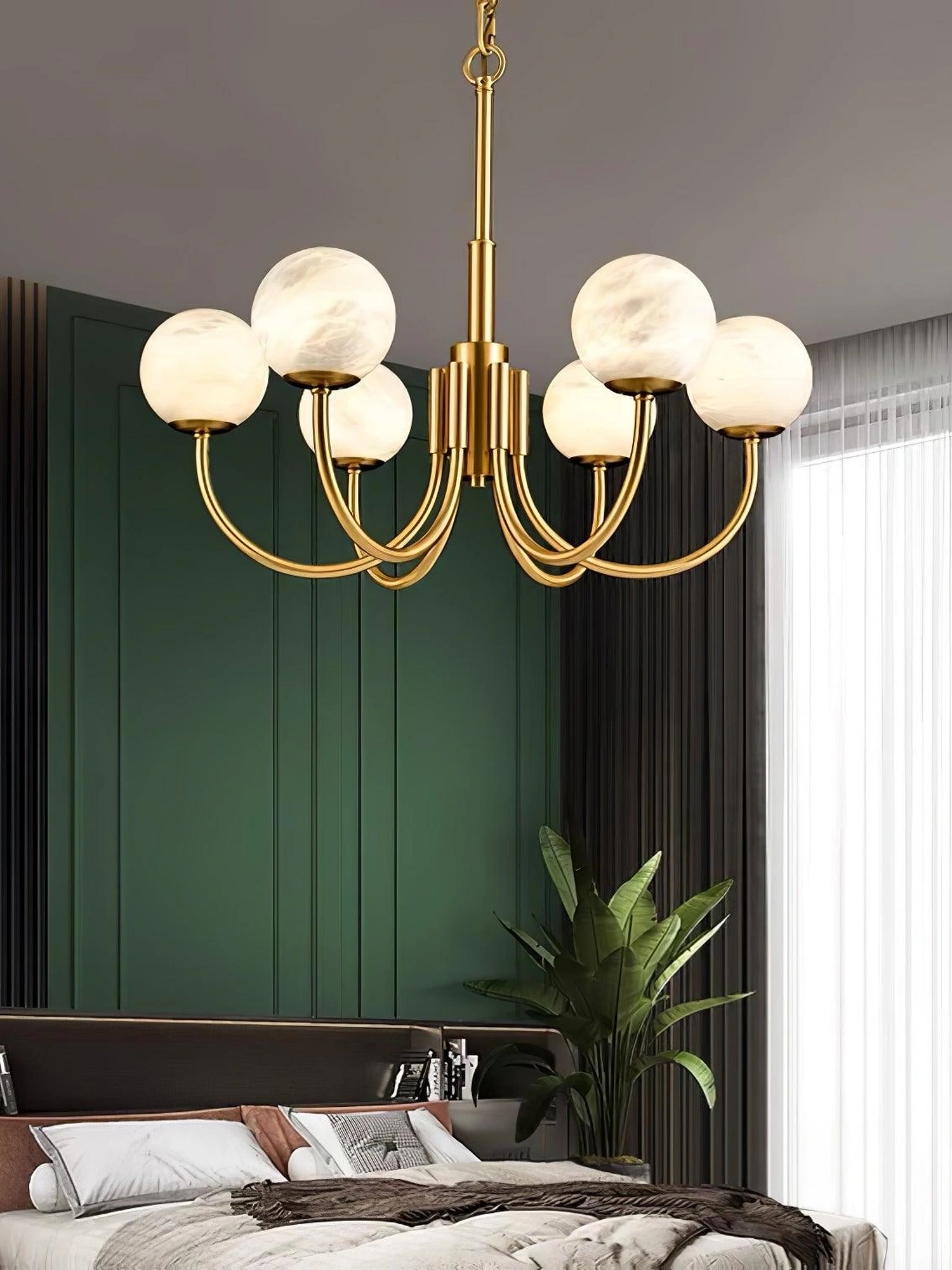 Aurelian Alabaster Globe Chandelier - Image 7
