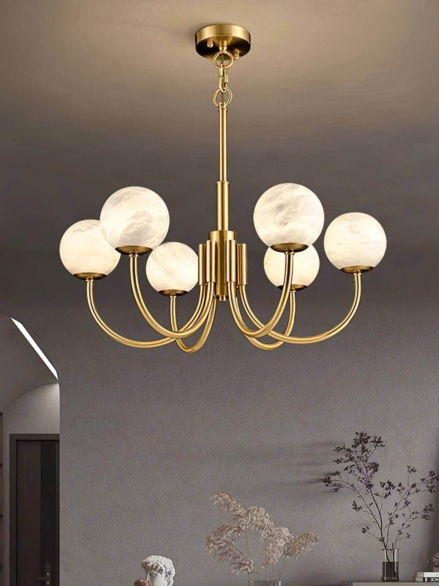 Aurelian Alabaster Globe Chandelier - Image 11