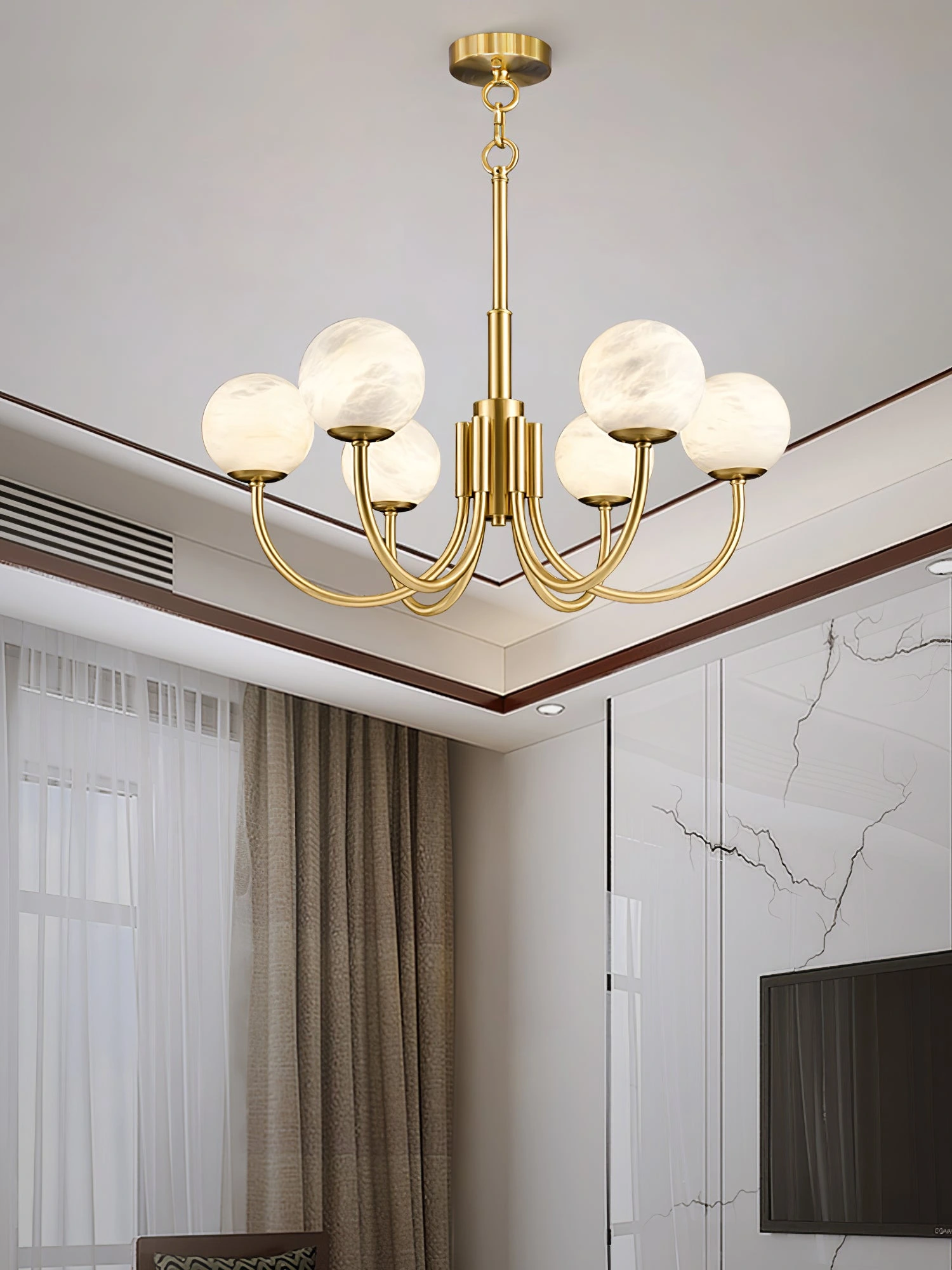 Aurelian Alabaster Globe Chandelier - Image 13