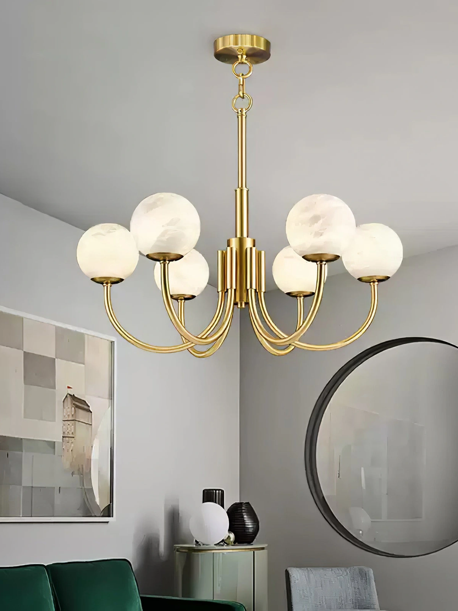 Aurelian Alabaster Globe Chandelier - Image 14