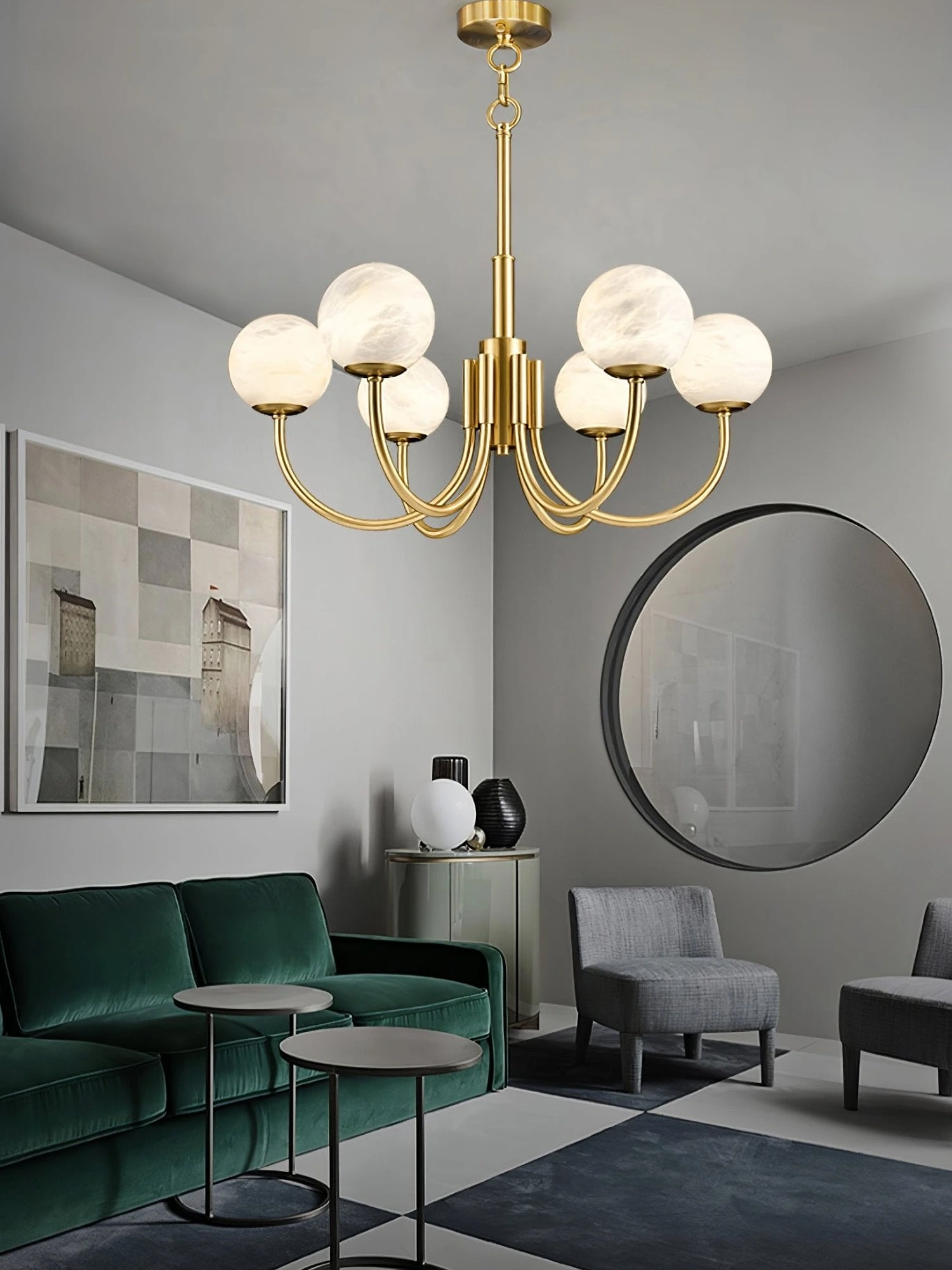 Aurelian Alabaster Globe Chandelier - Image 15