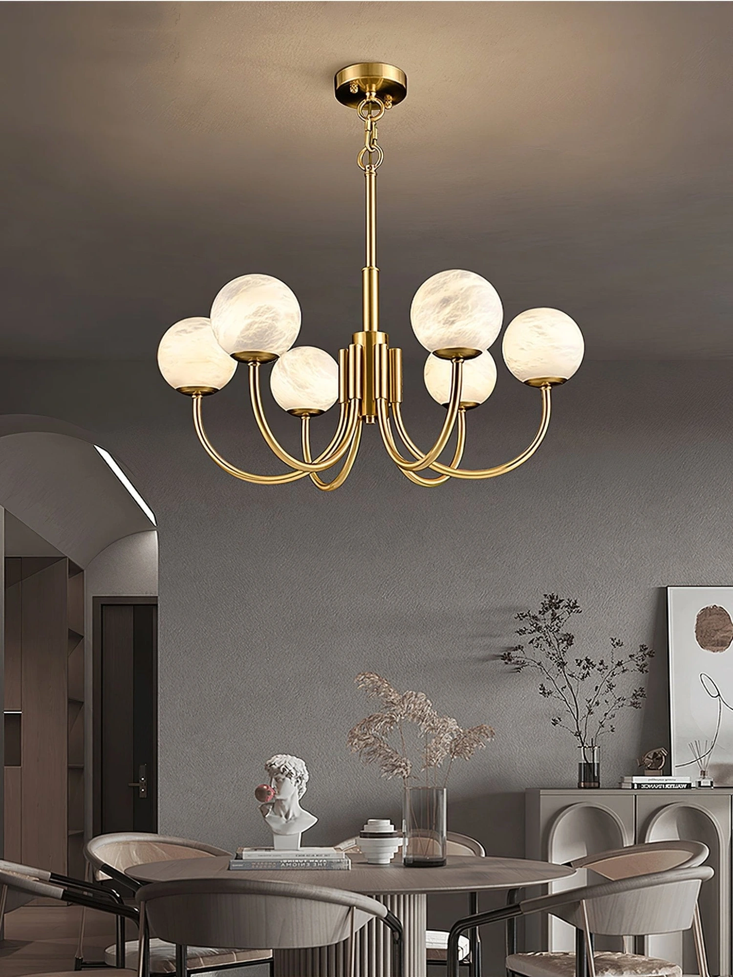 Aurelian Alabaster Globe Chandelier - Image 17