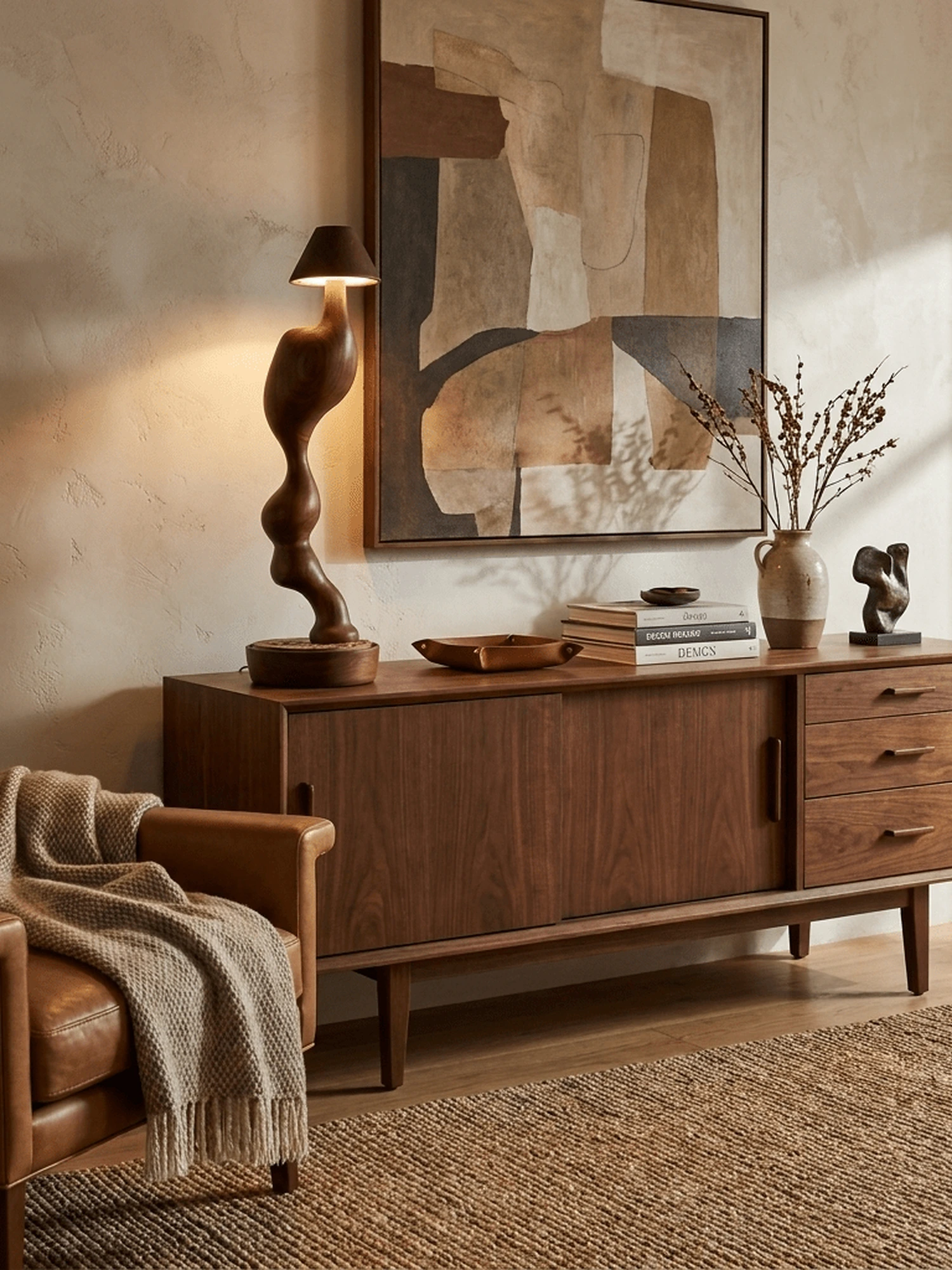 Carved Wood Cordless Table Lamp - Image 11