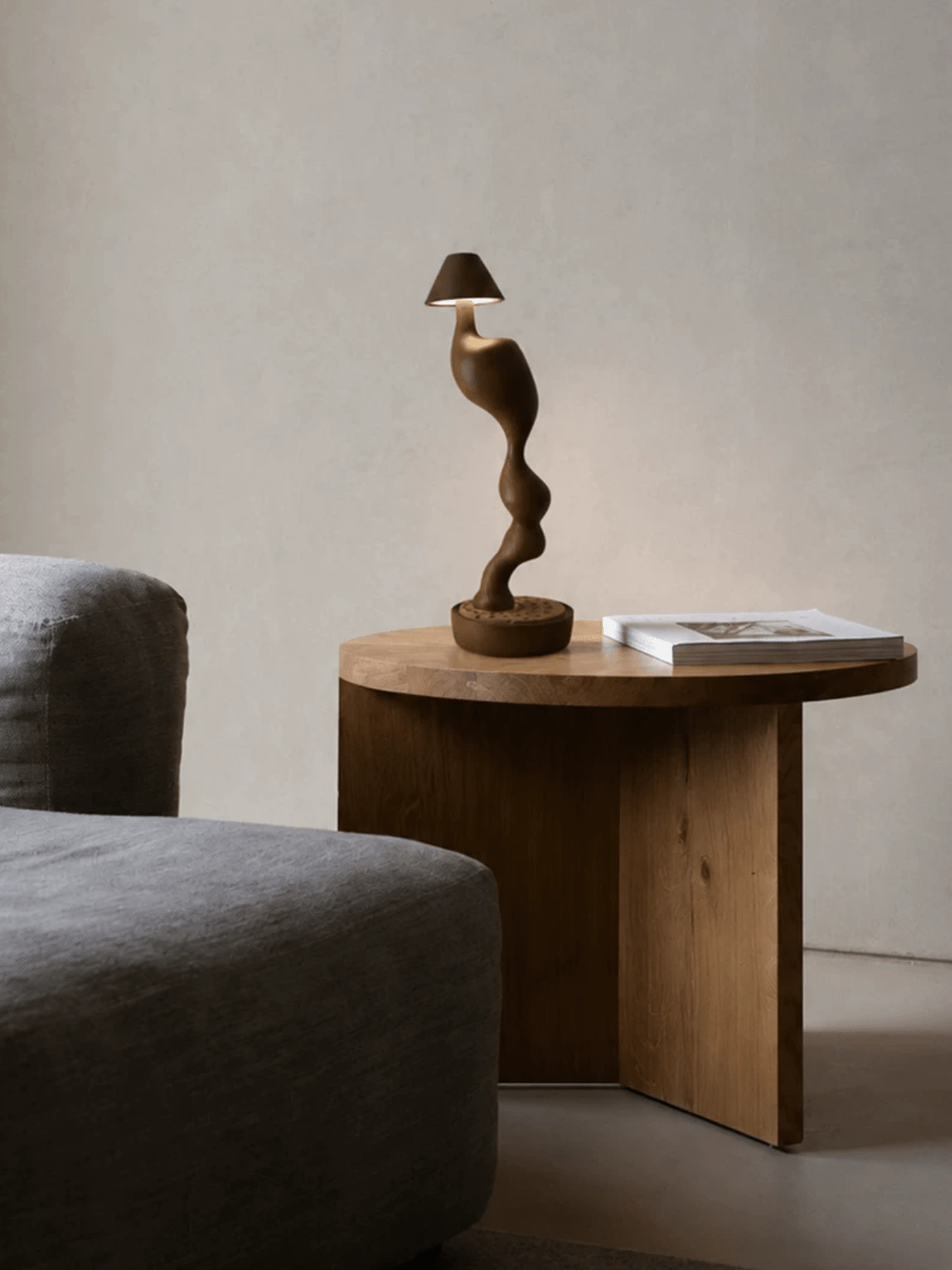 Carved Wood Cordless Table Lamp - Image 9