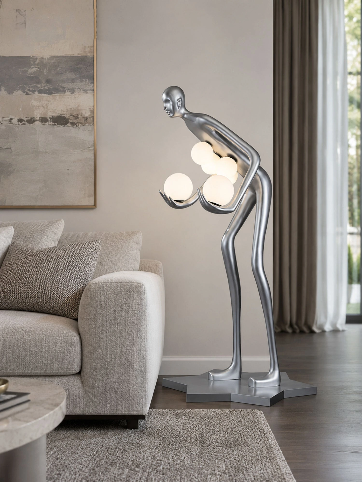 Celestial Guardian Sculpture Floor Lamp - Image 8