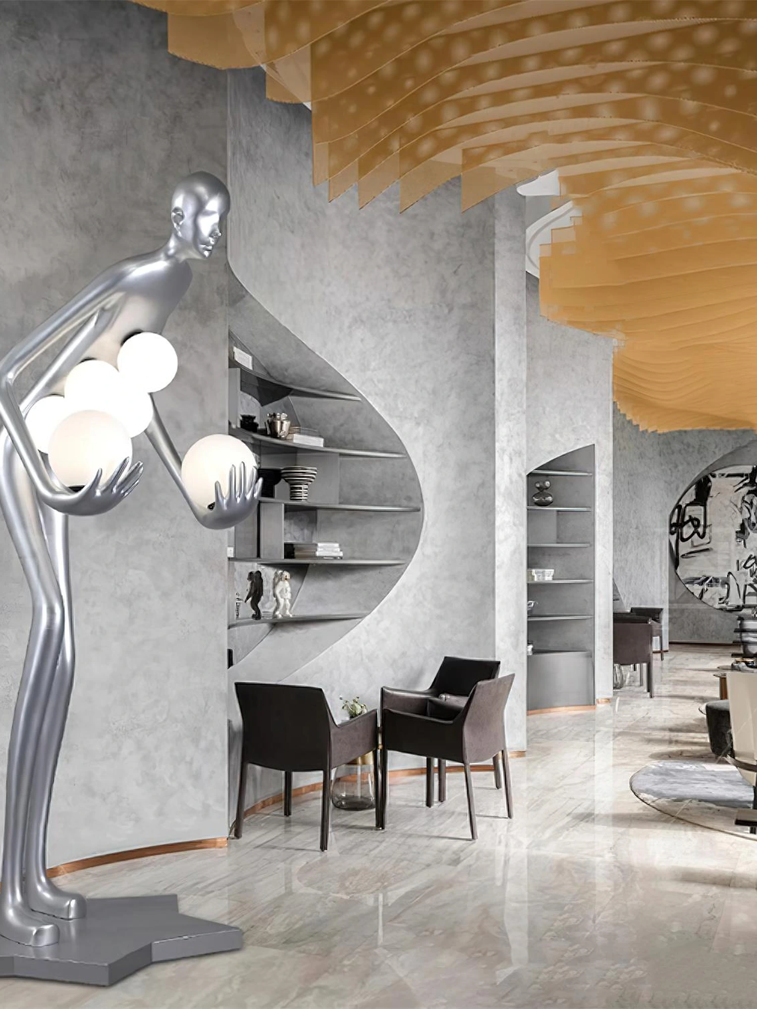 Celestial Guardian Sculpture Floor Lamp - Image 15