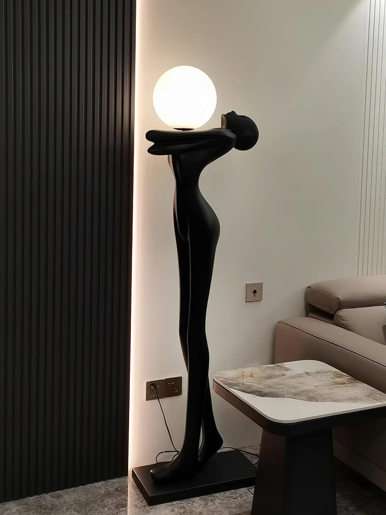 Embrace Ball Sculpture Floor Lamp - Image 3