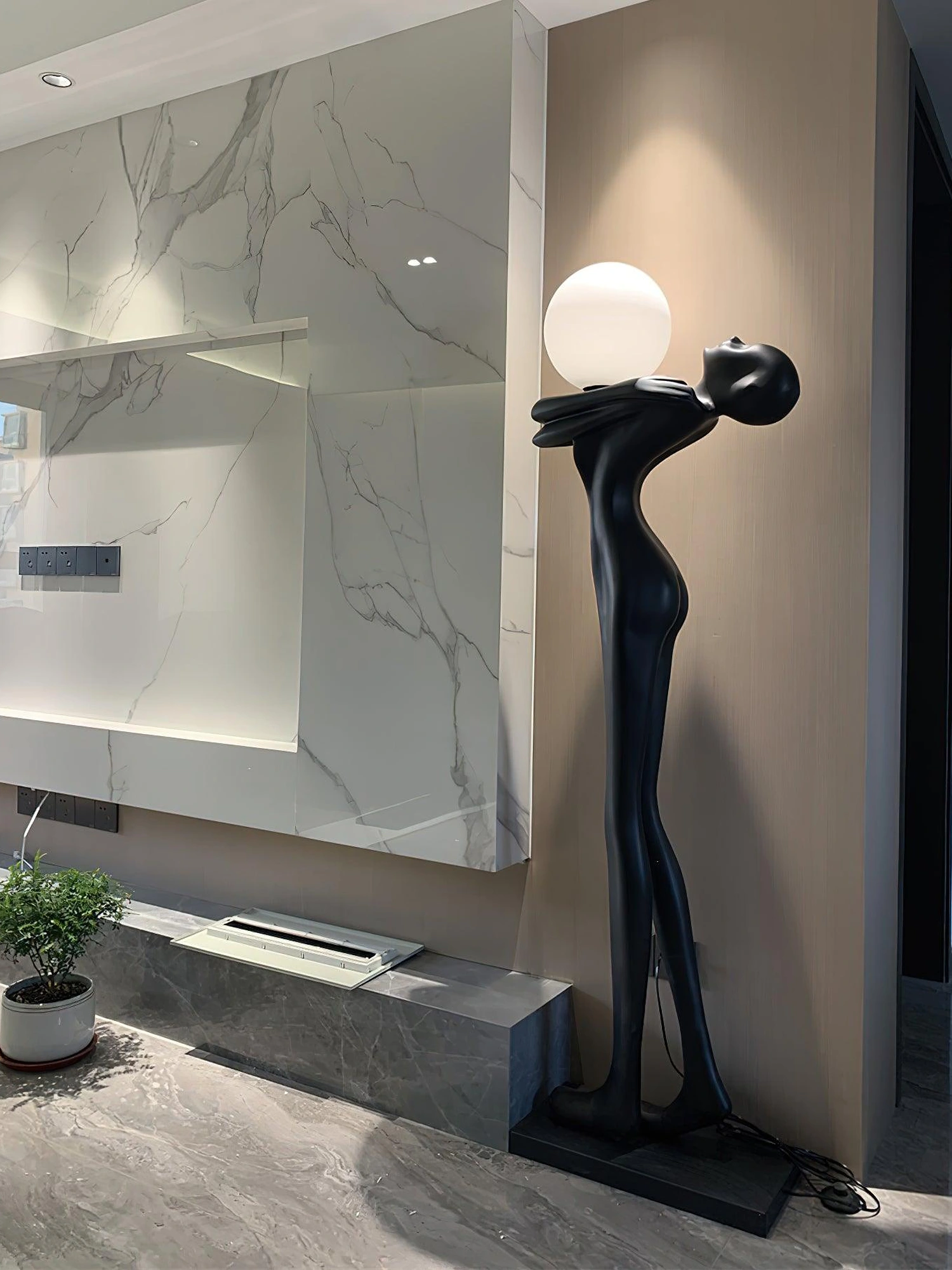Embrace Ball Sculpture Floor Lamp - Image 4
