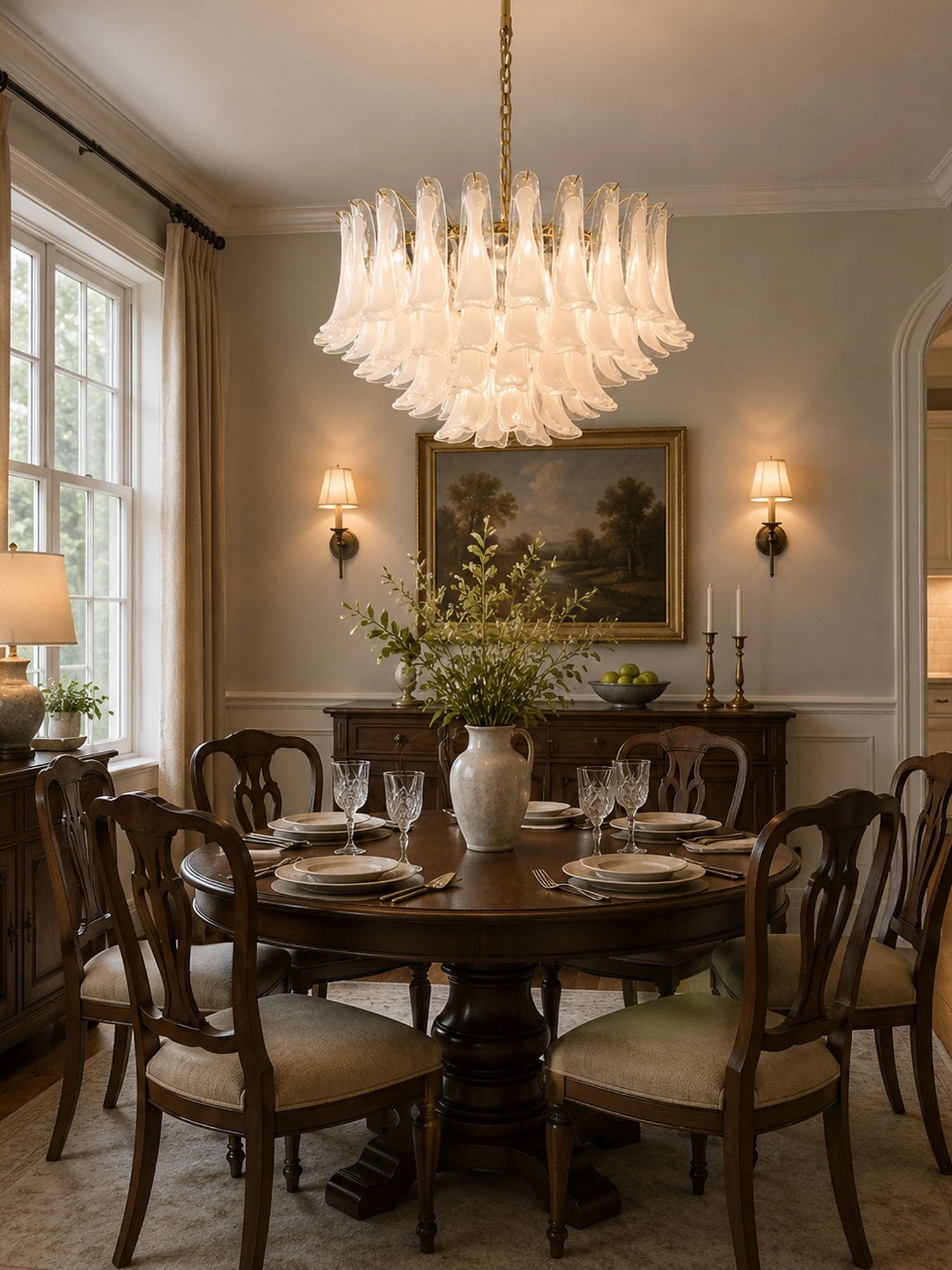 Fiora Pink Glass Chandelier - Image 5