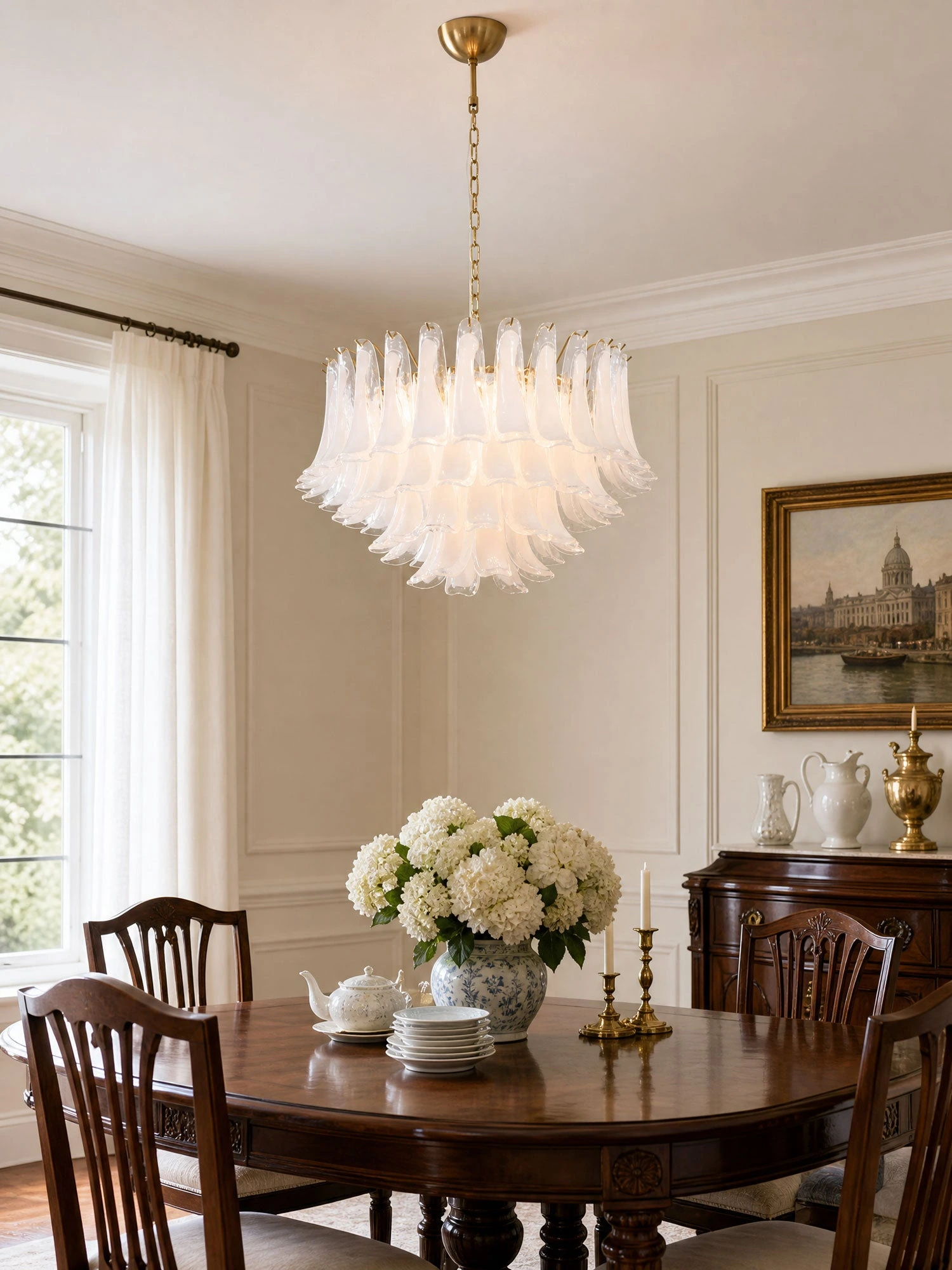 Fiora Pink Glass Chandelier - Image 6