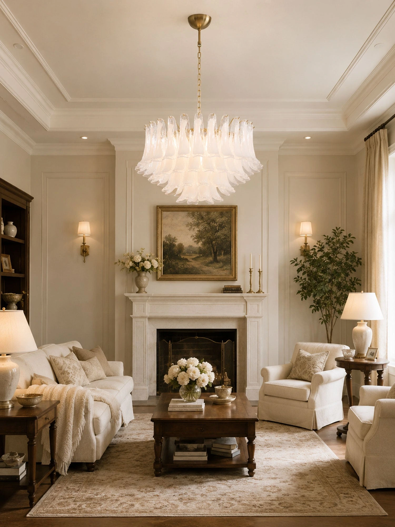 Fiora Pink Glass Chandelier - Image 3