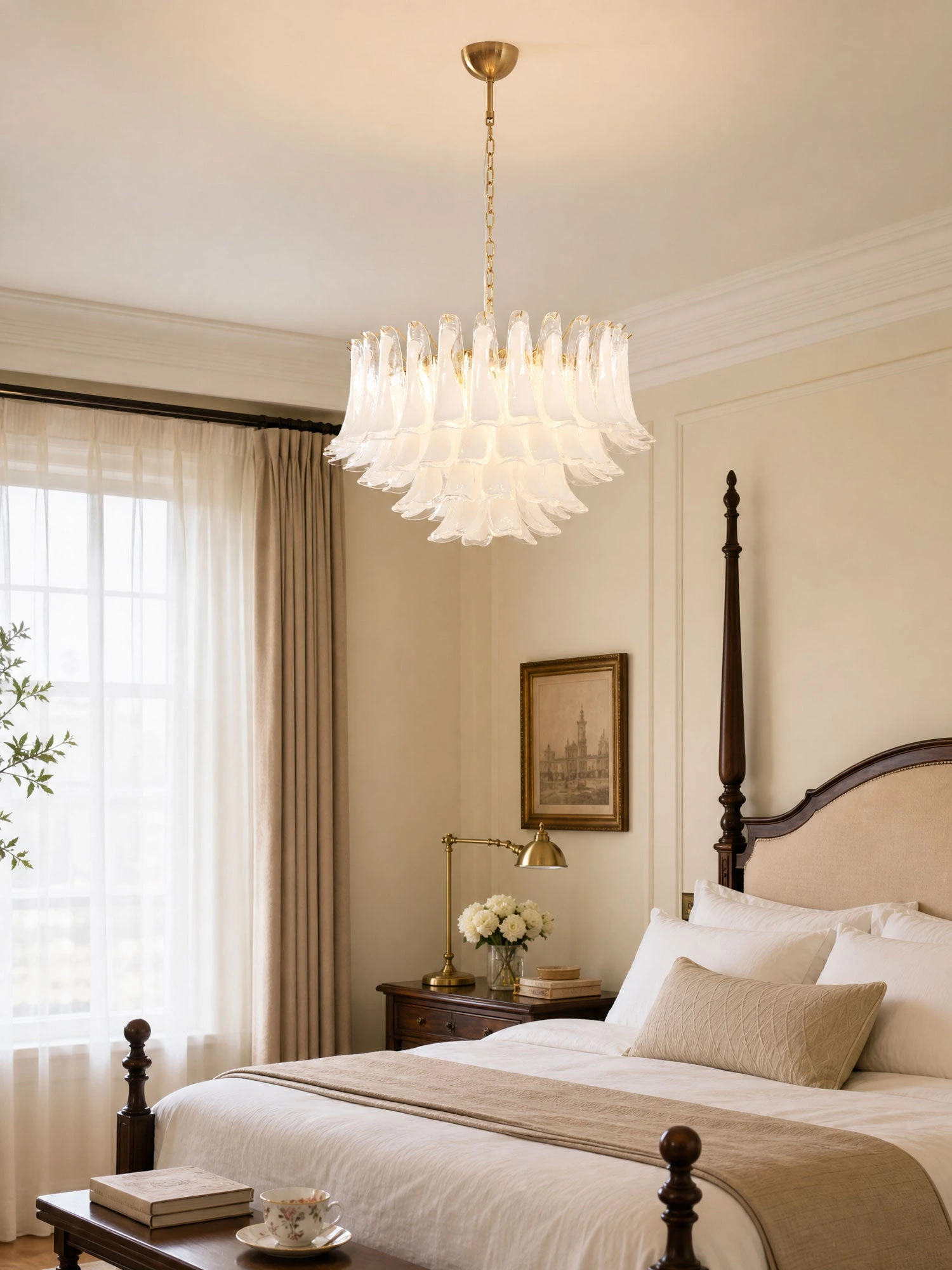 Fiora Pink Glass Chandelier - Image 13
