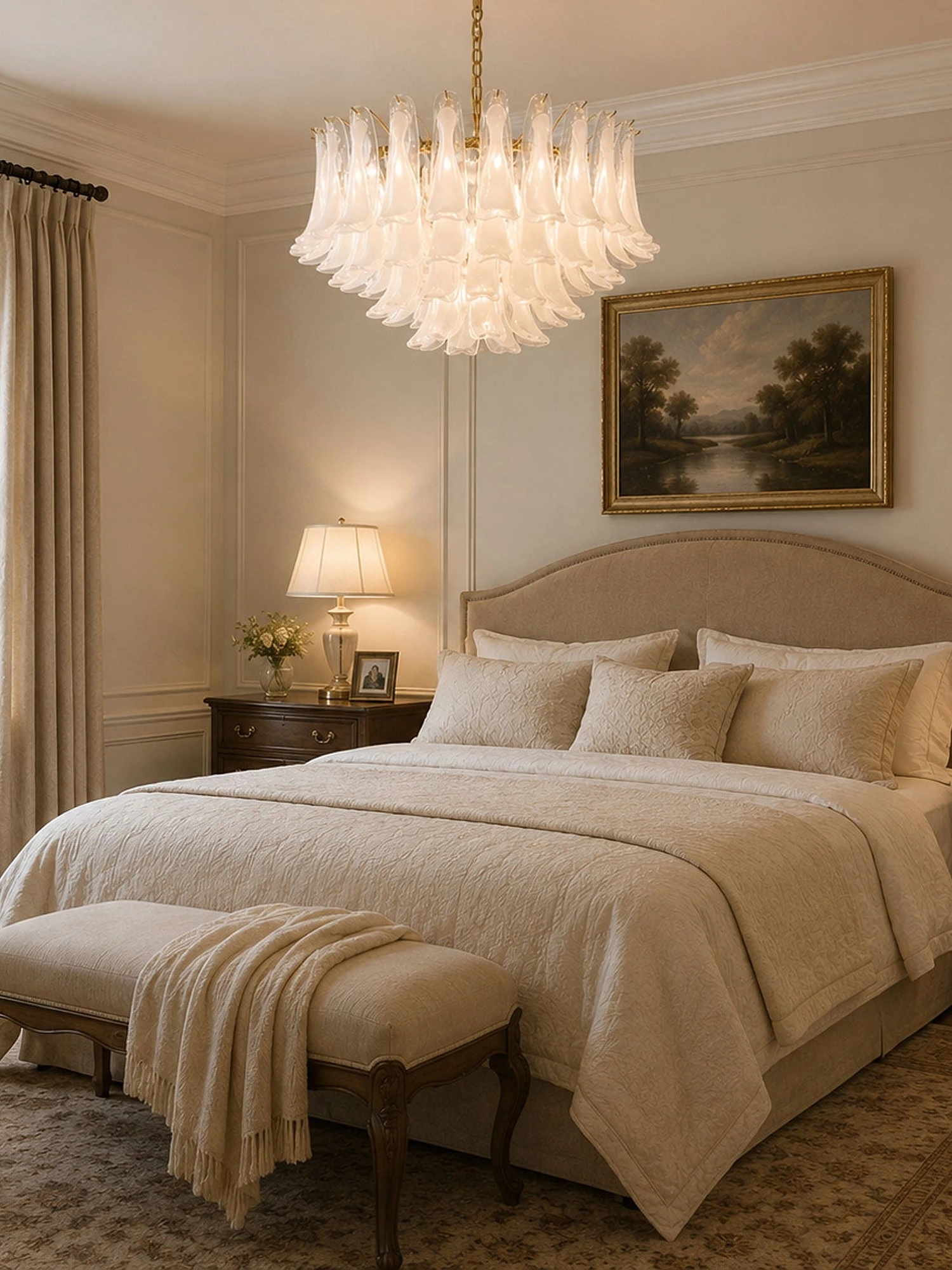 Fiora Pink Glass Chandelier - Image 14