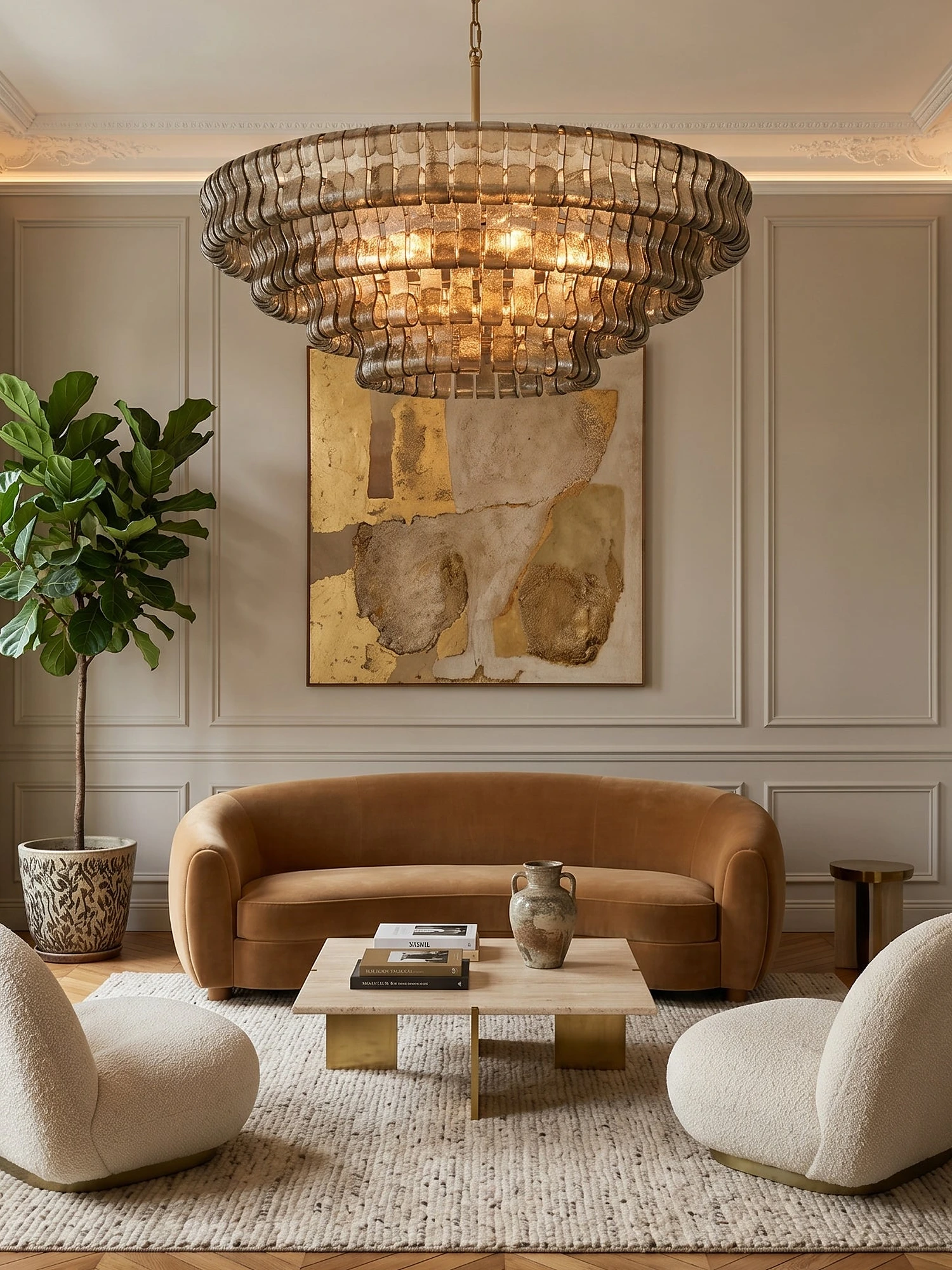 Ghiaccio Layered Glass Chandelier - Image 5