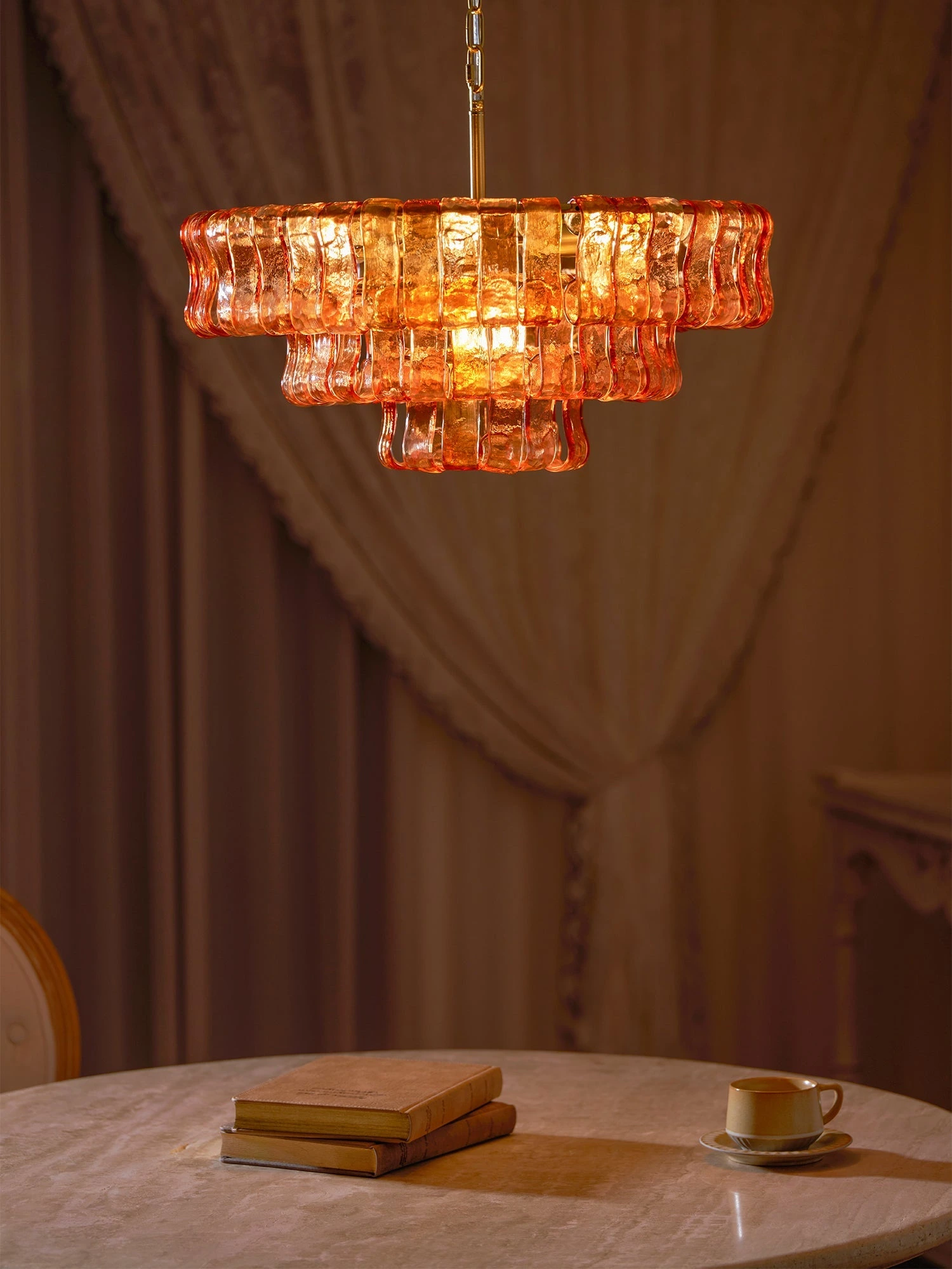 Ghiaccio Layered Glass Chandelier - Image 7