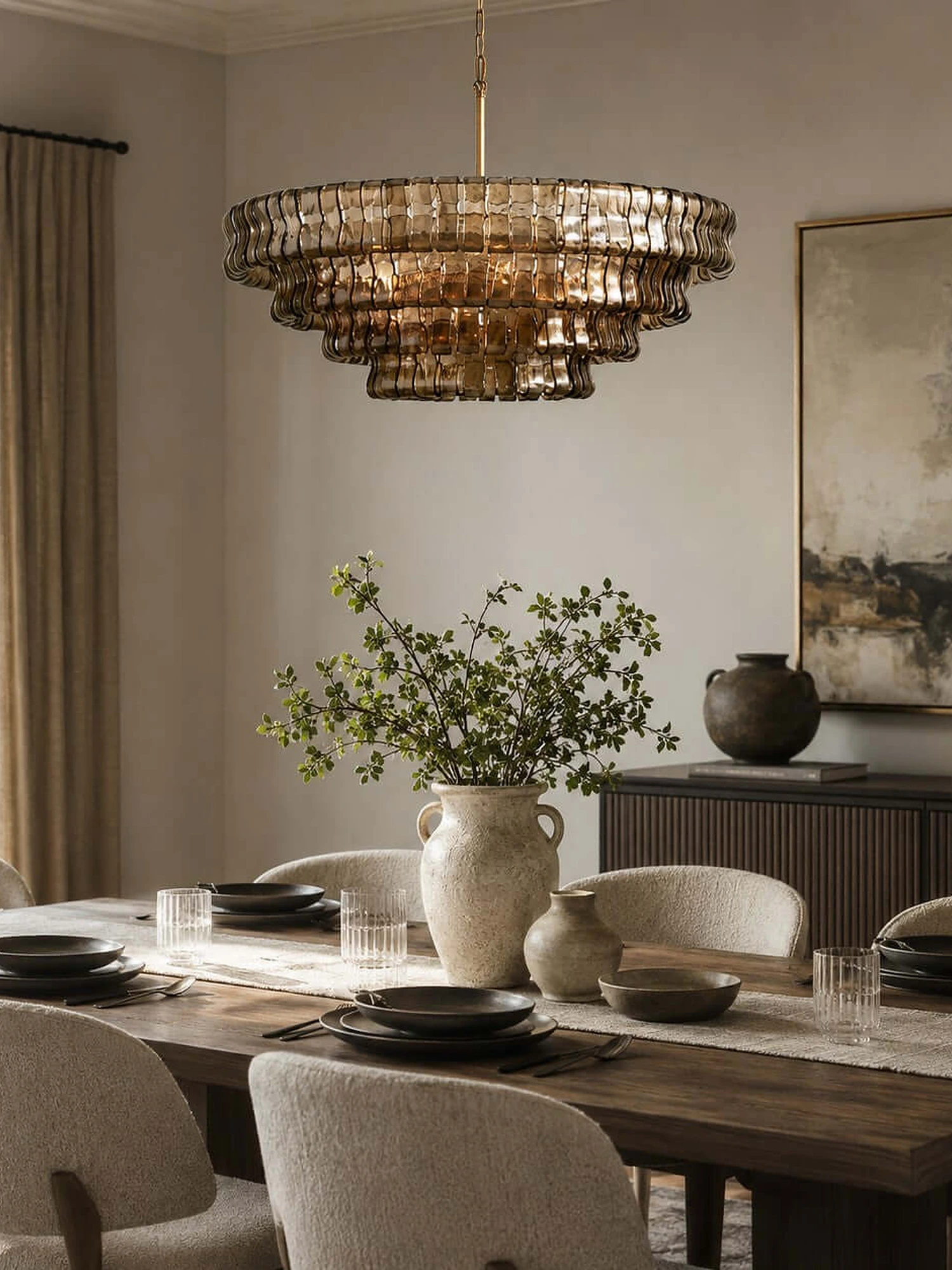 Ghiaccio Layered Glass Chandelier - Image 9
