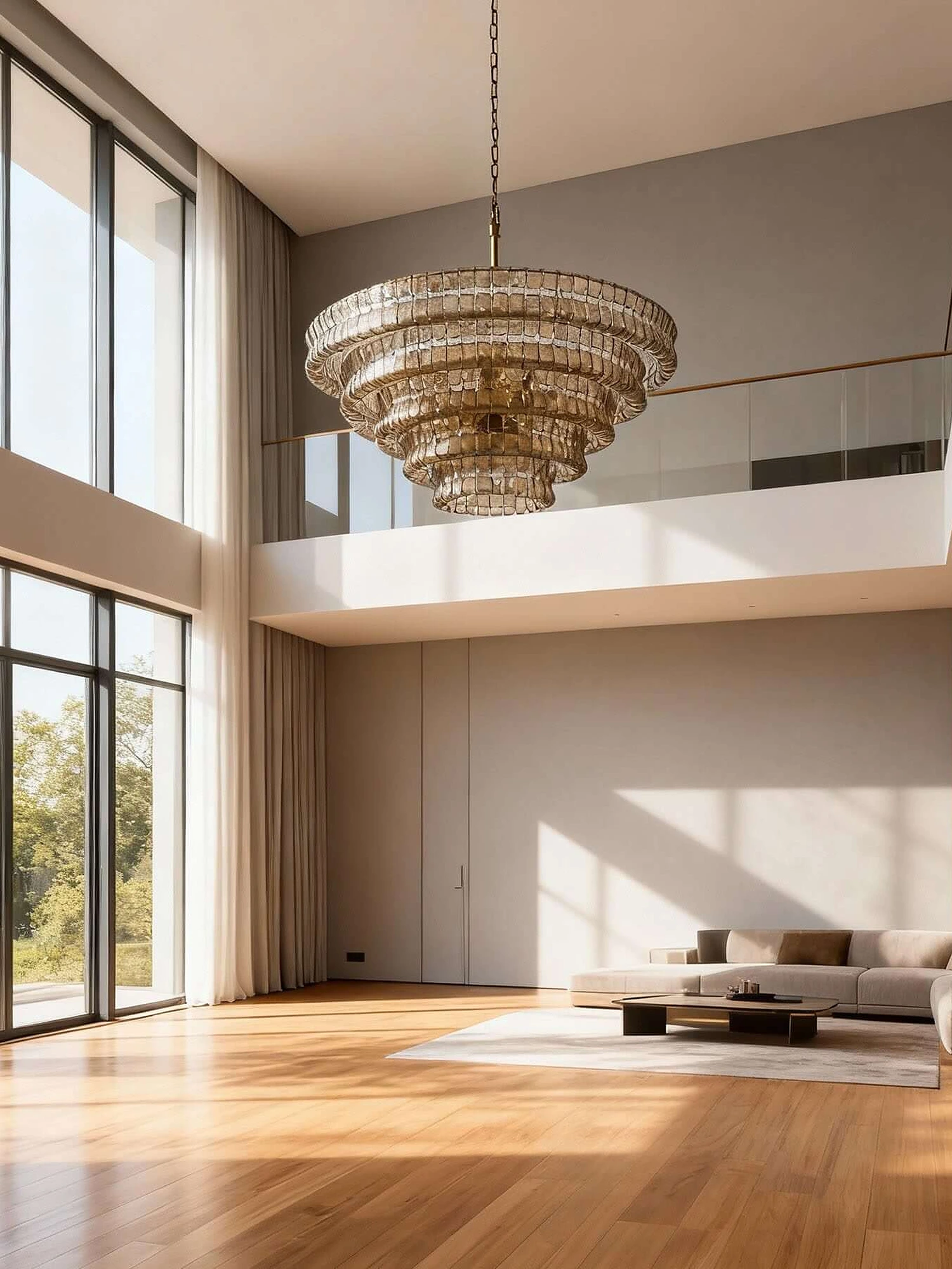 Ghiaccio Layered Glass Chandelier - Image 4