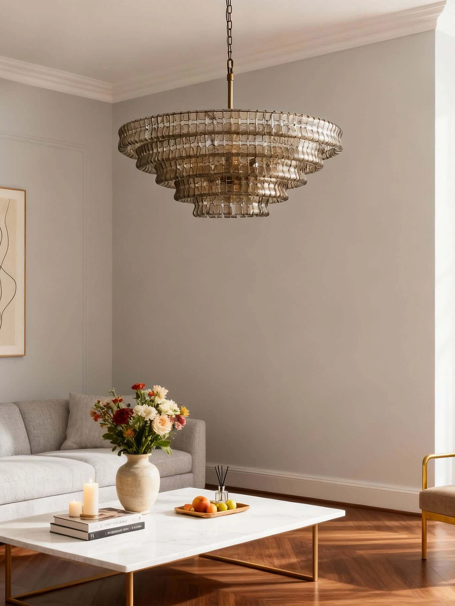 Ghiaccio Layered Glass Chandelier - Image 2