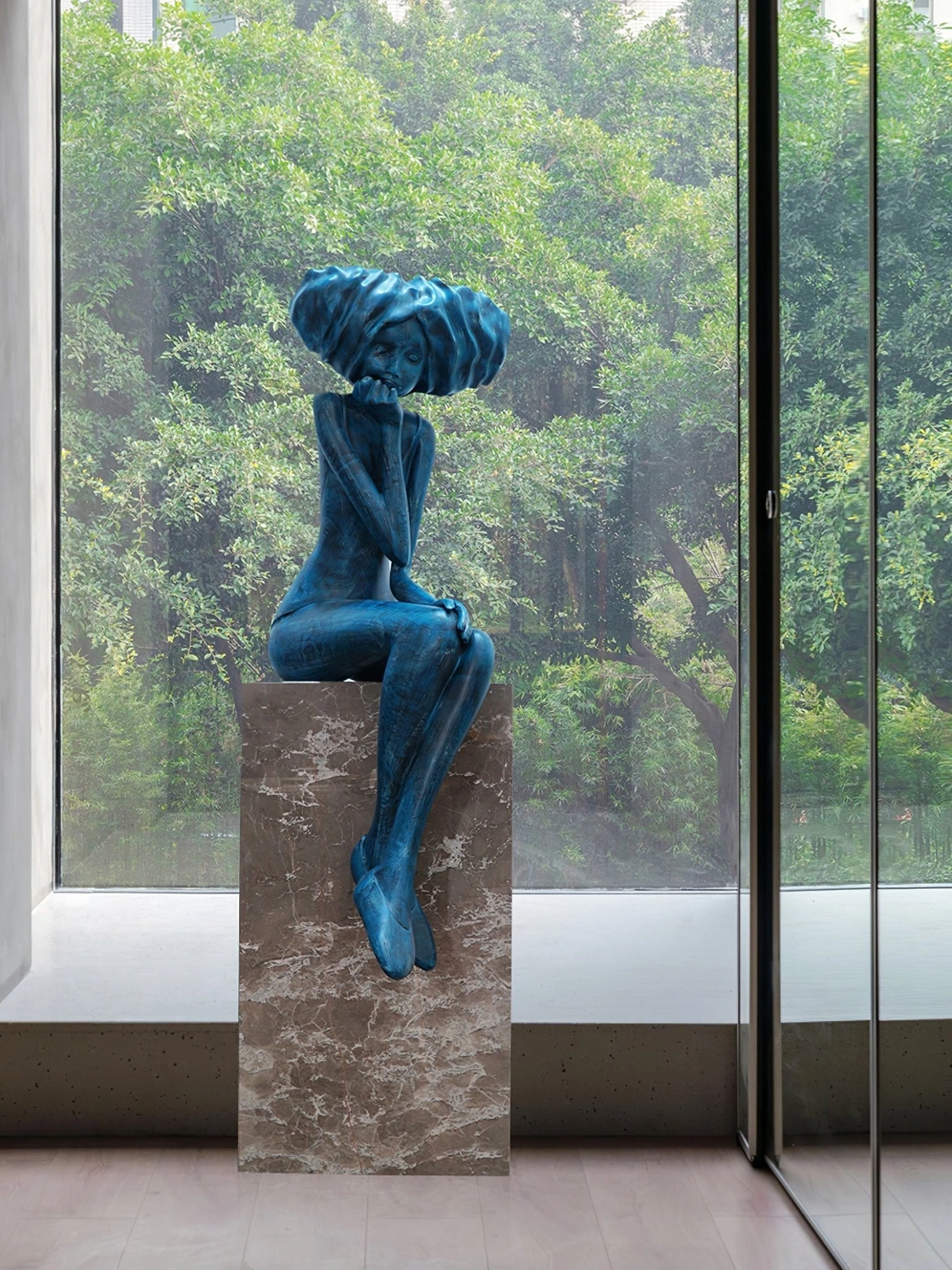 Girl Meditate Sculpture Ornaments - Image 6
