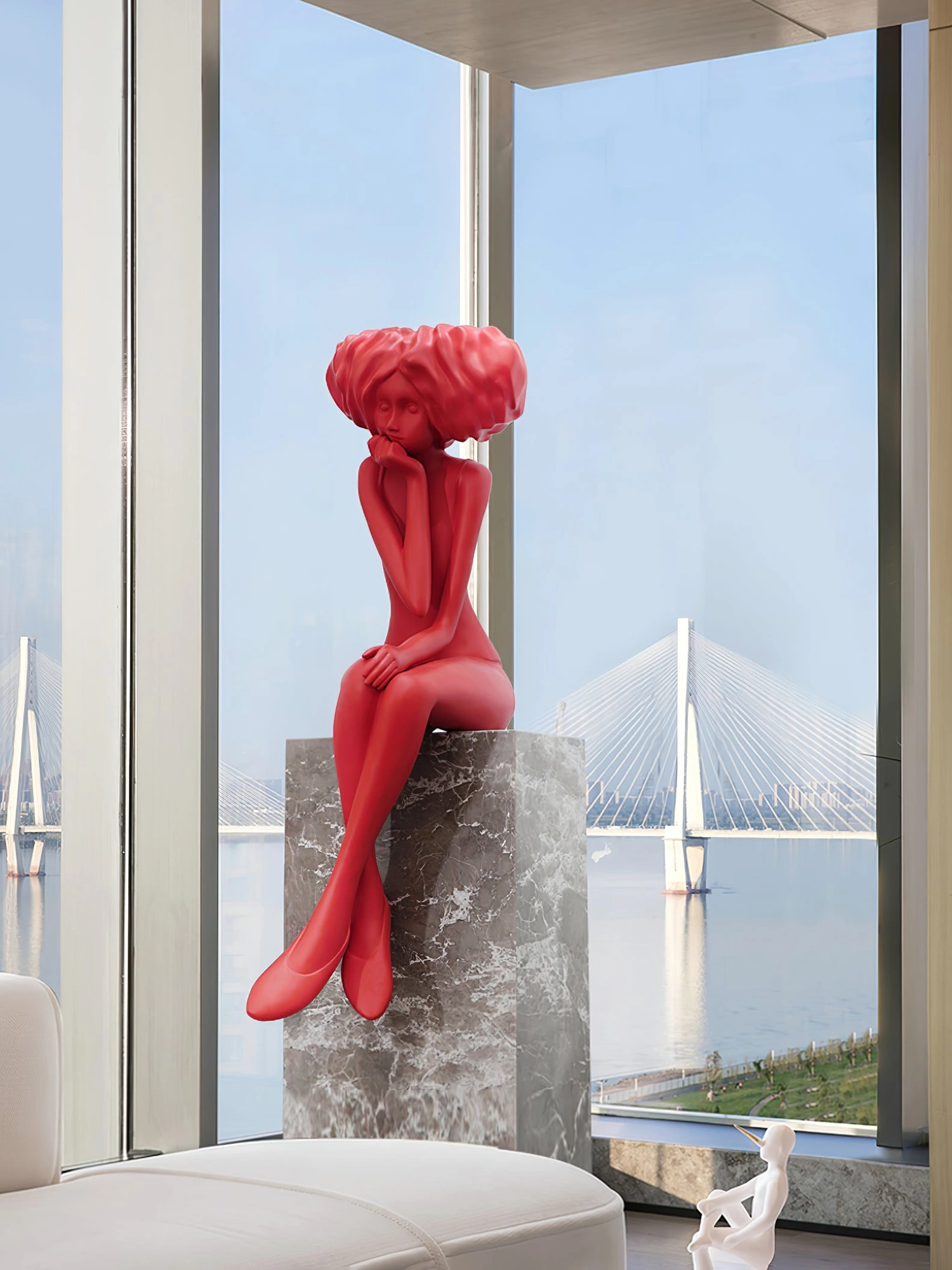 Girl Meditate Sculpture Ornaments - Image 26