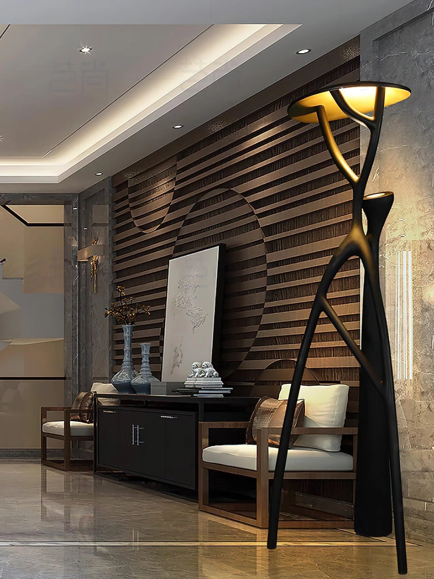 Gothic Tree Sculpture Floor Lamp - Image 3