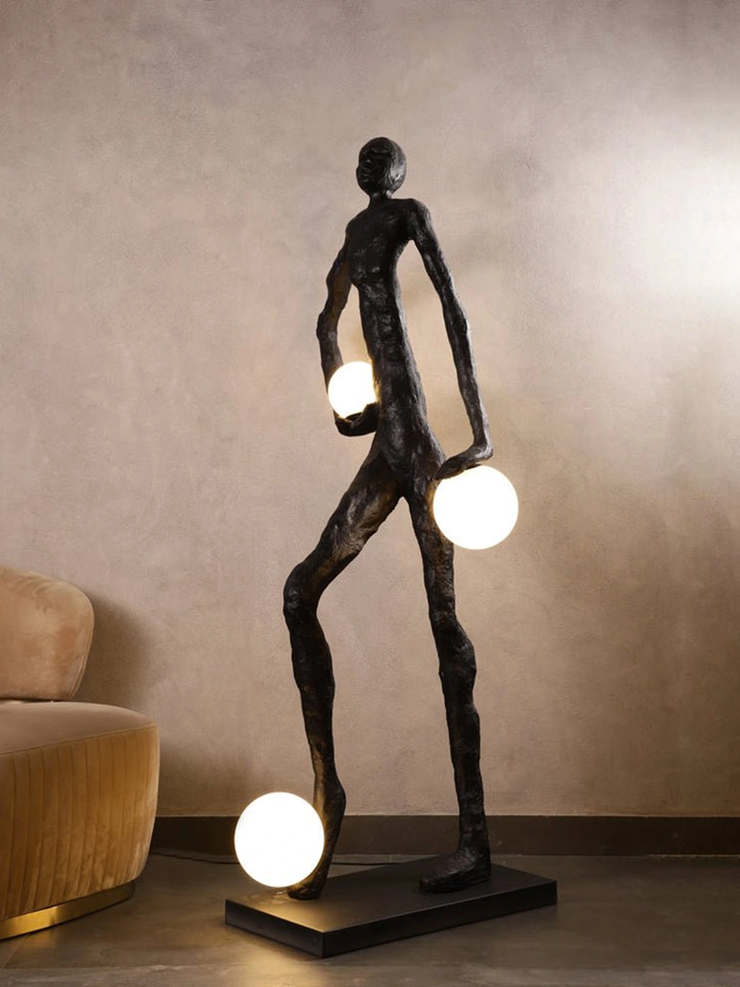 Kicking Ball Sculpture Character Floor Lamp - Image 3