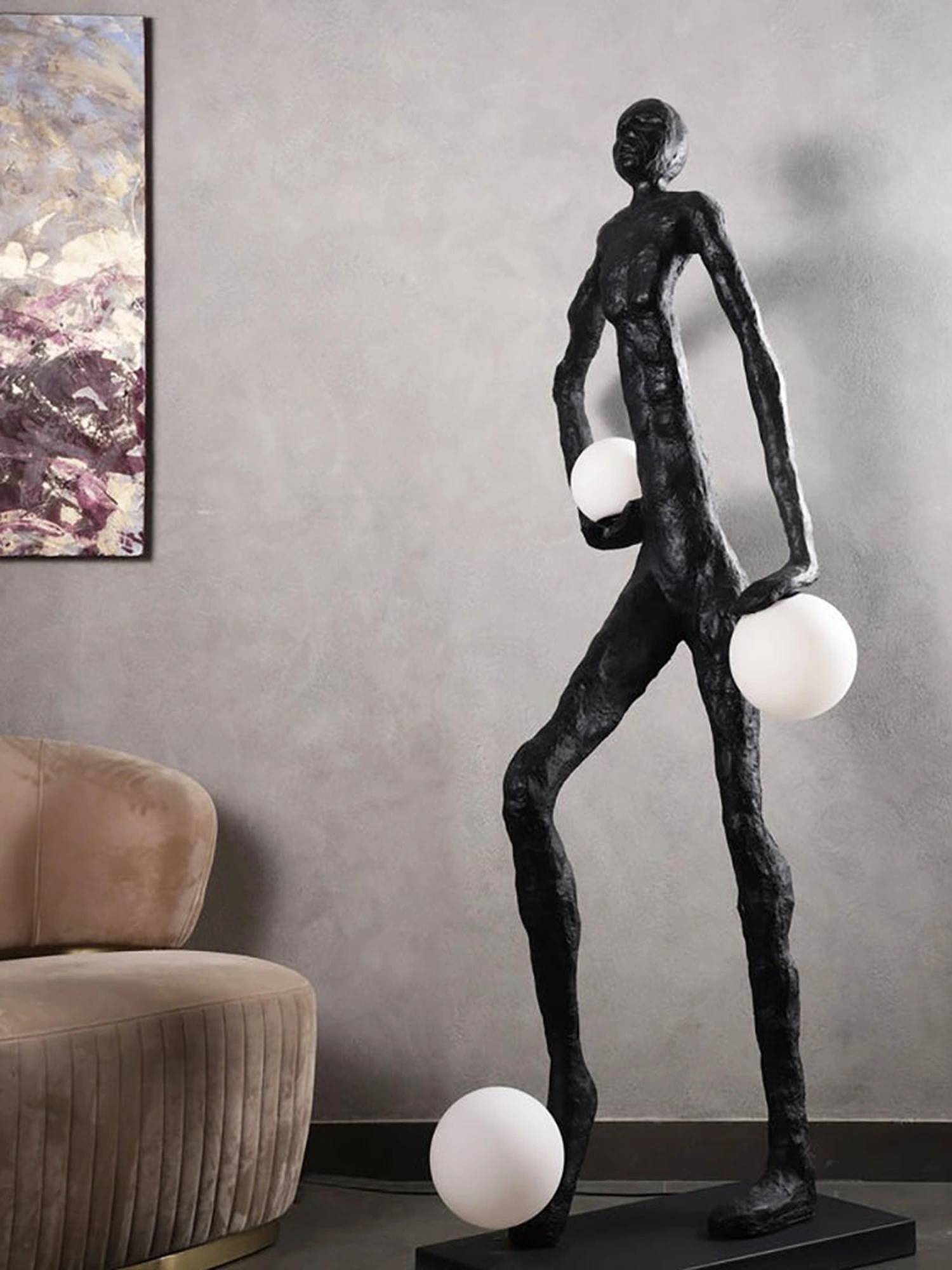 Kicking Ball Sculpture Character Floor Lamp - Image 2
