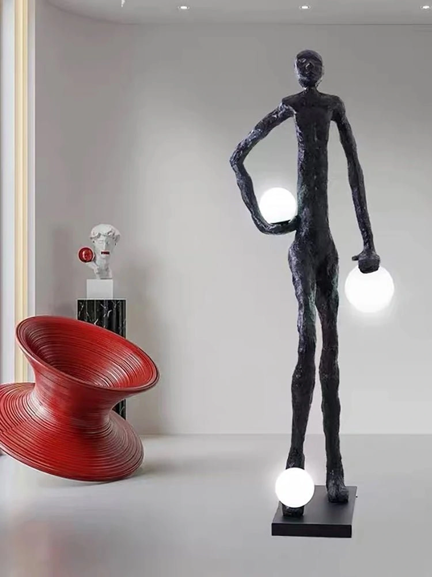 Kicking Ball Sculpture Character Floor Lamp - Image 7