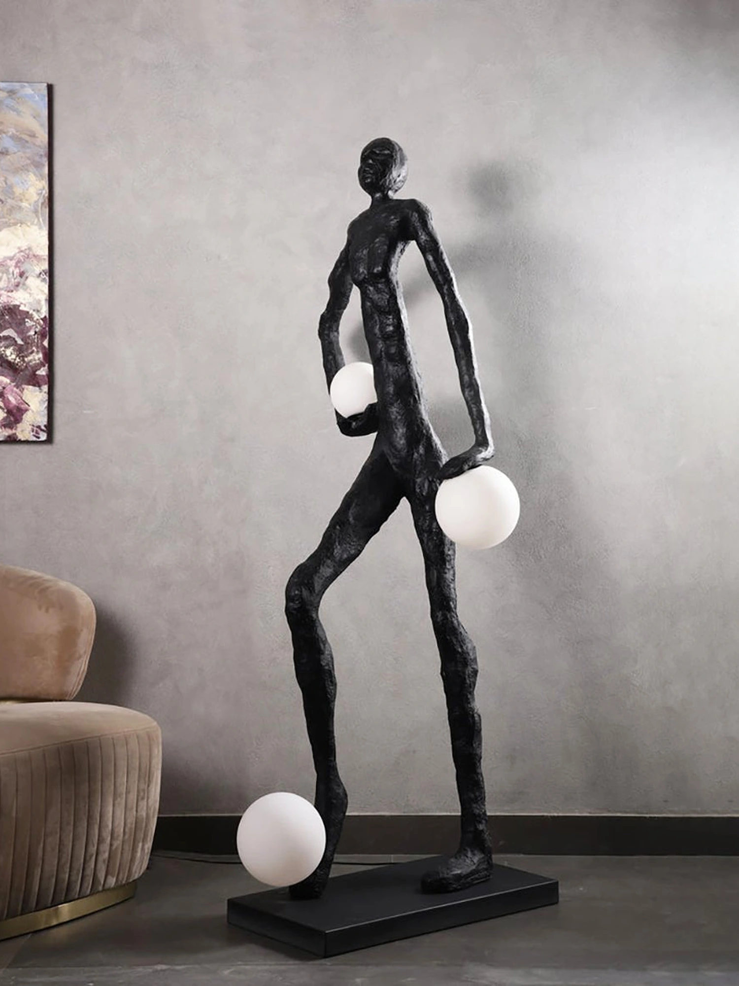 Kicking Ball Sculpture Character Floor Lamp - Image 4