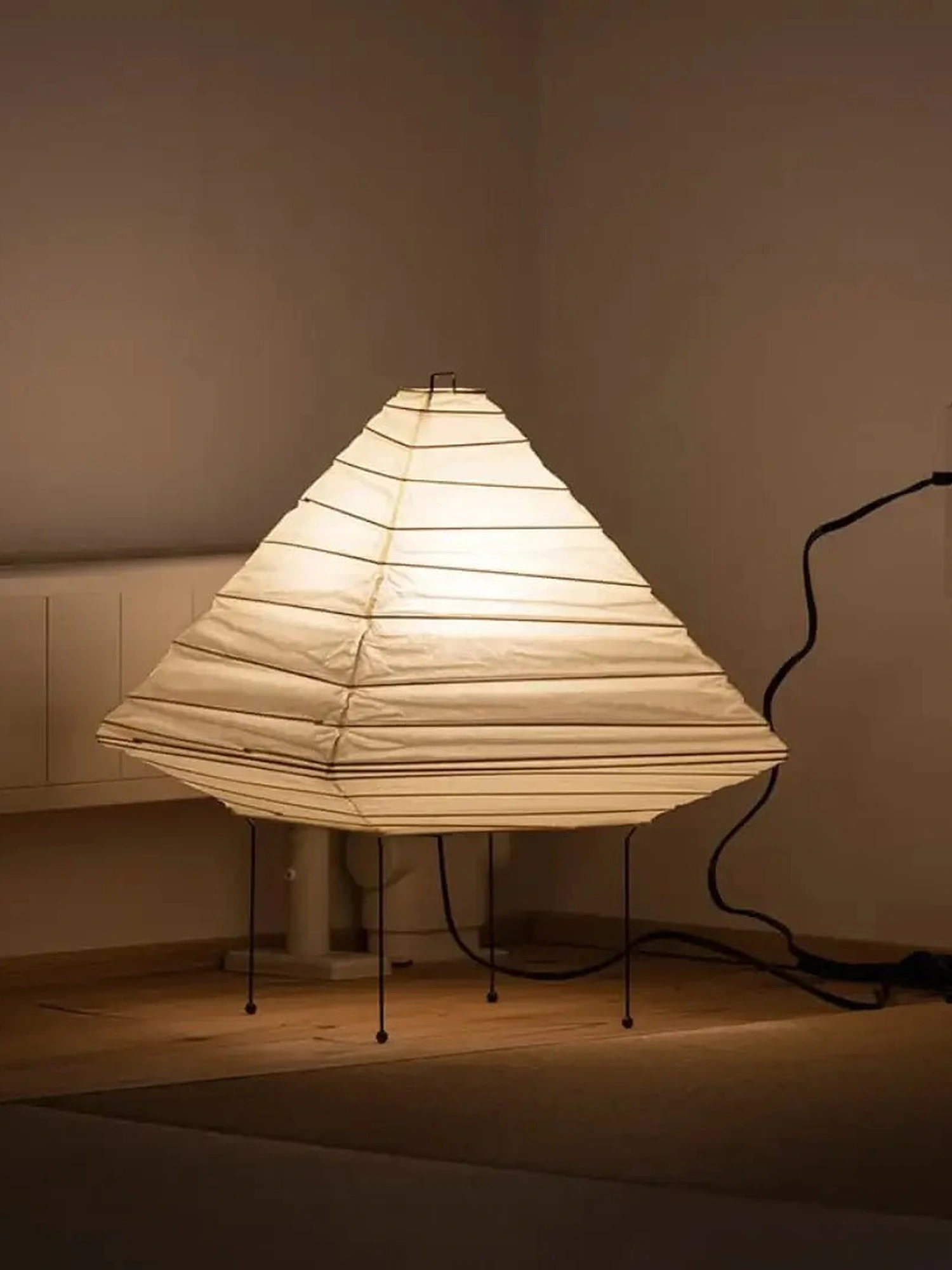 Kiyoshi Rice Paper Pyramid Table Lamp - Image 5