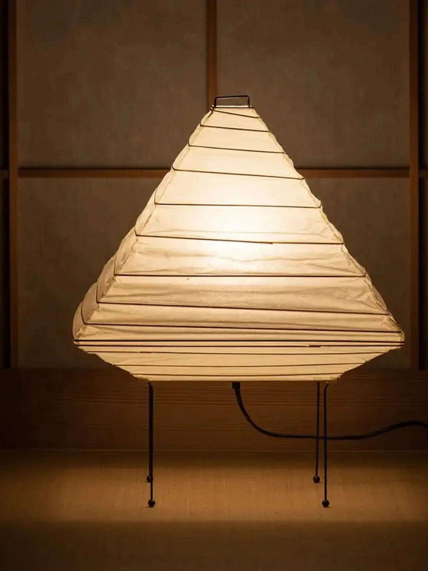 Kiyoshi Rice Paper Pyramid Table Lamp - Image 9