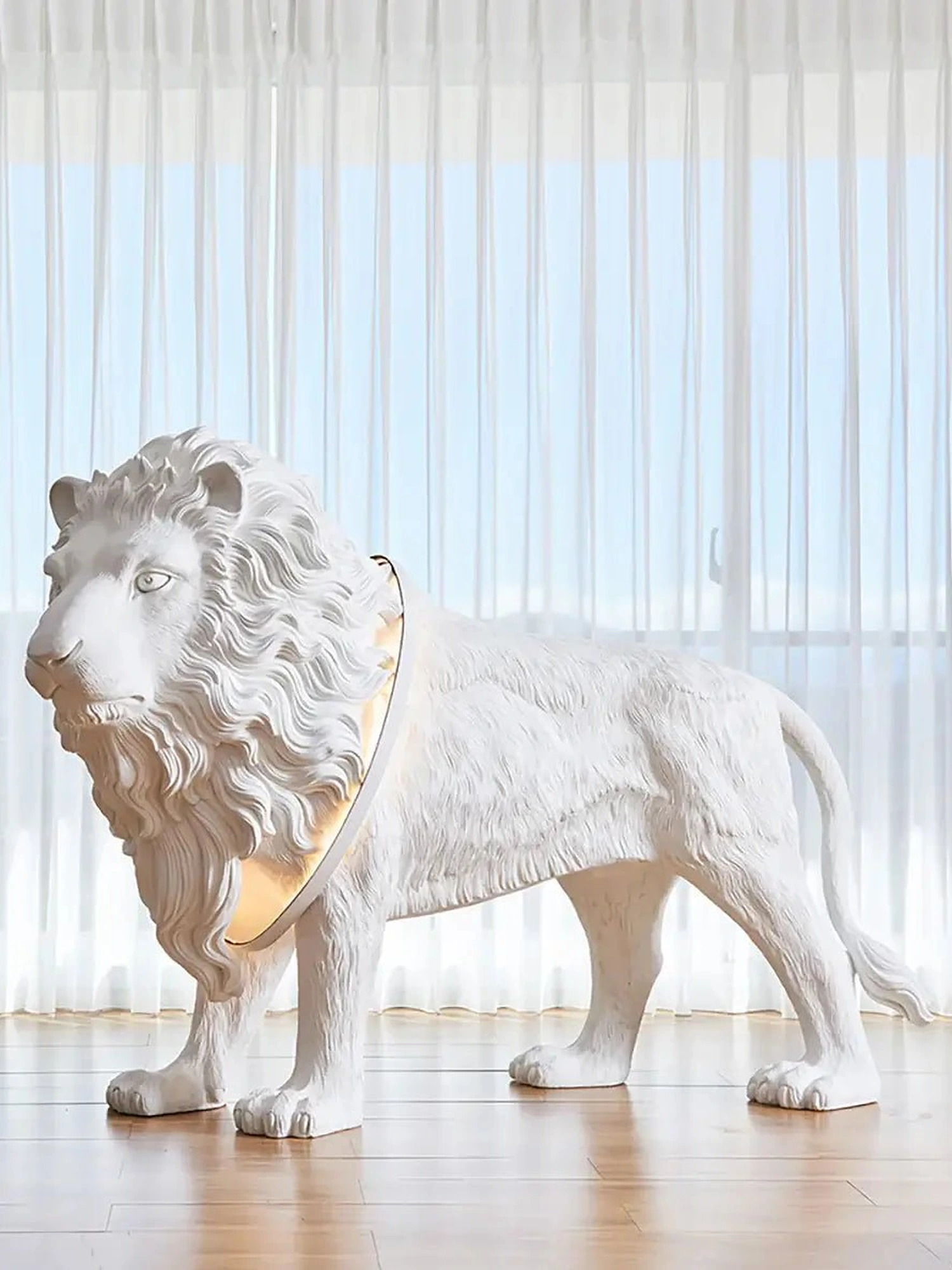 Leo Lion Sculpture Floor Lamp - Image 7