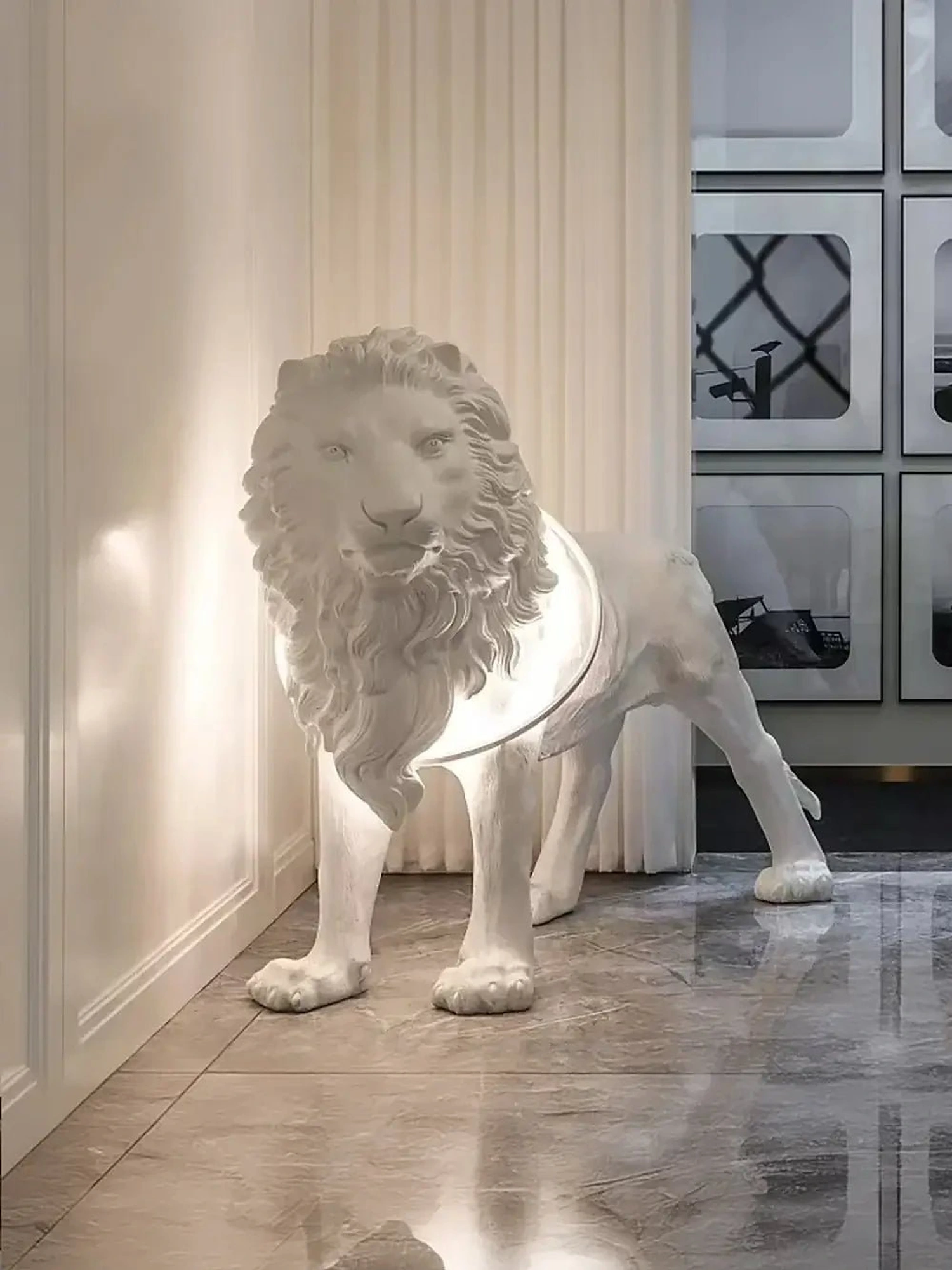 Leo Lion Sculpture Floor Lamp - Image 8