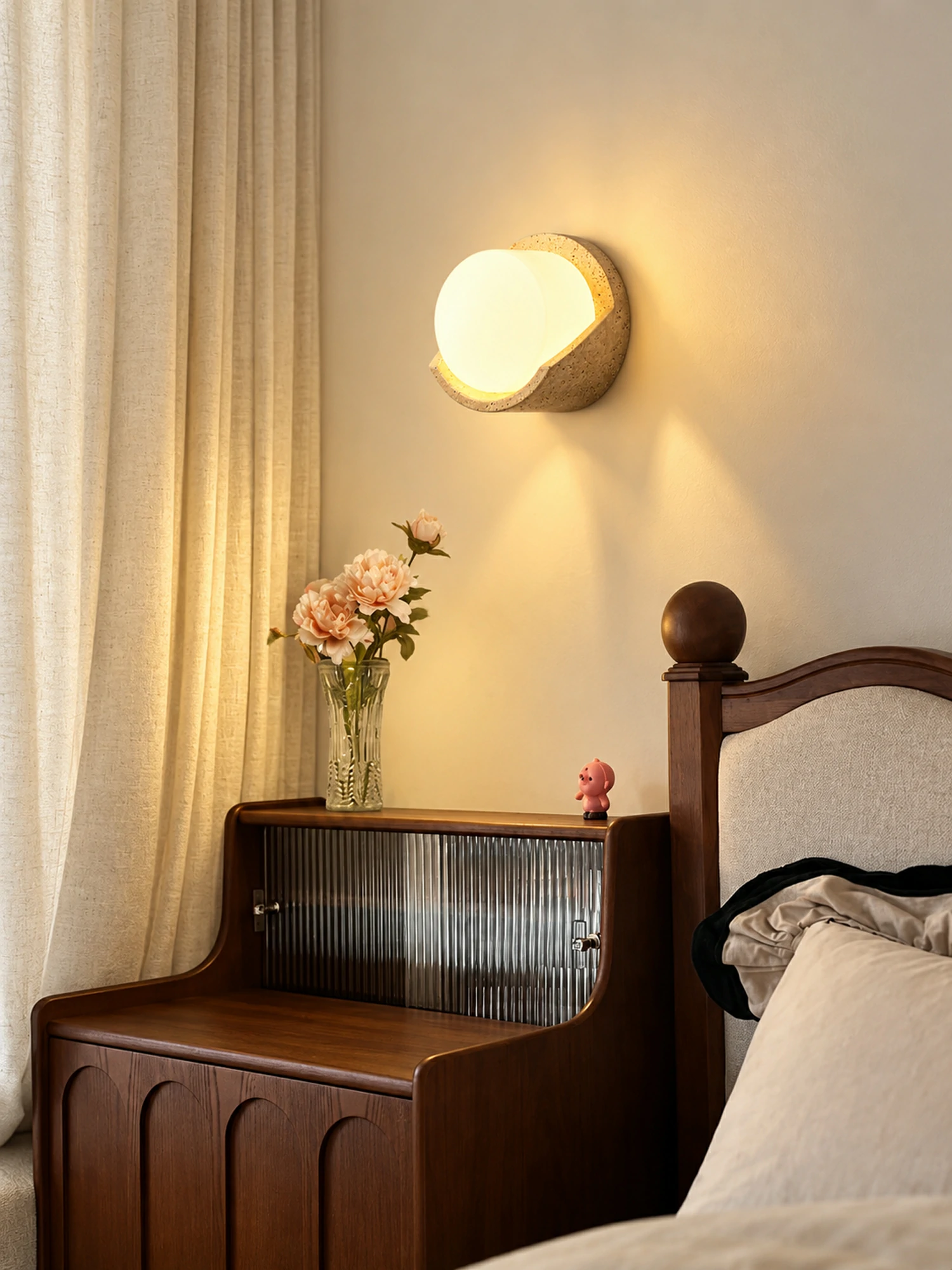 Linus Travertine Wall Sconce - Image 2