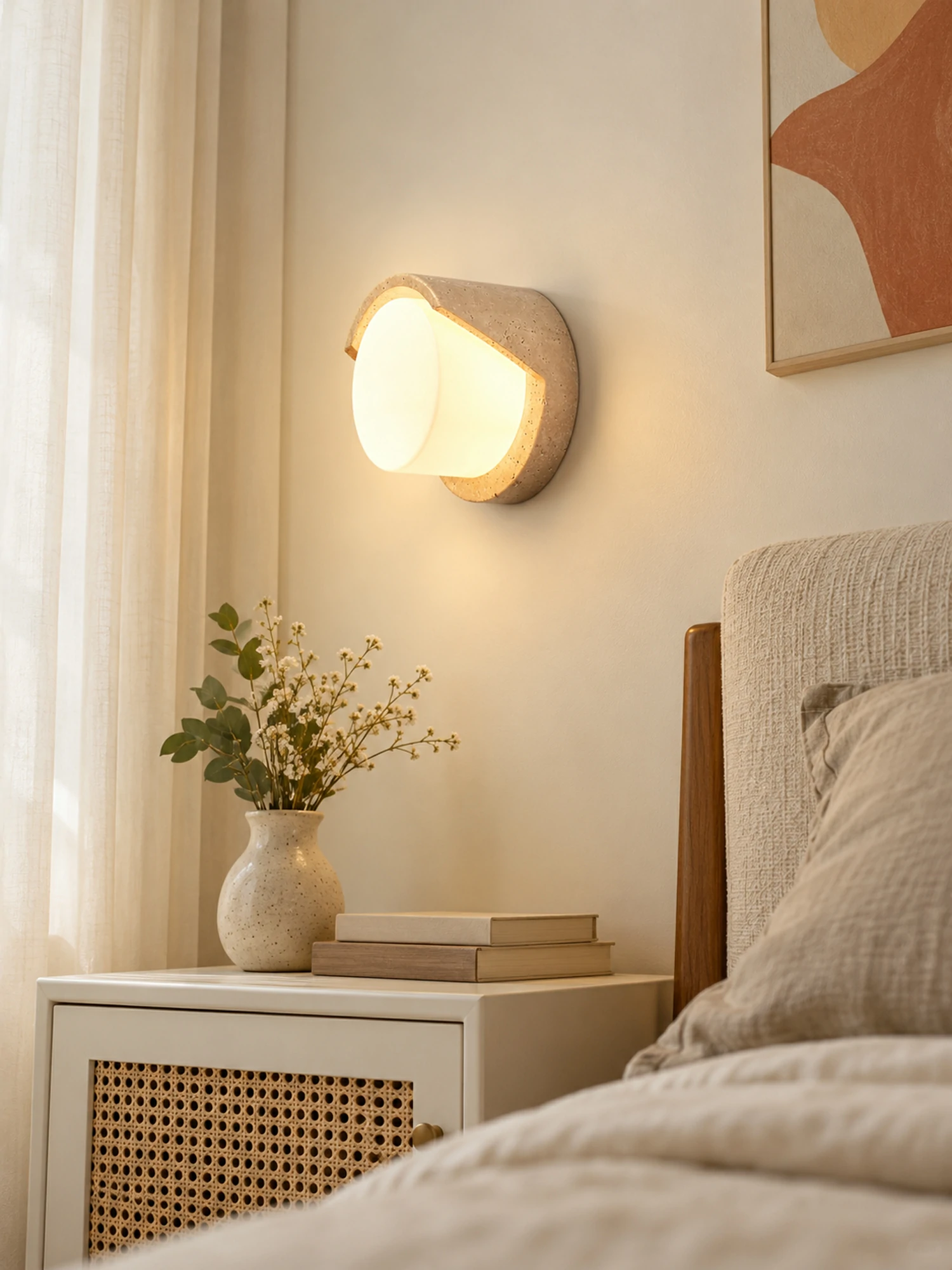 Linus Travertine Wall Sconce - Image 7