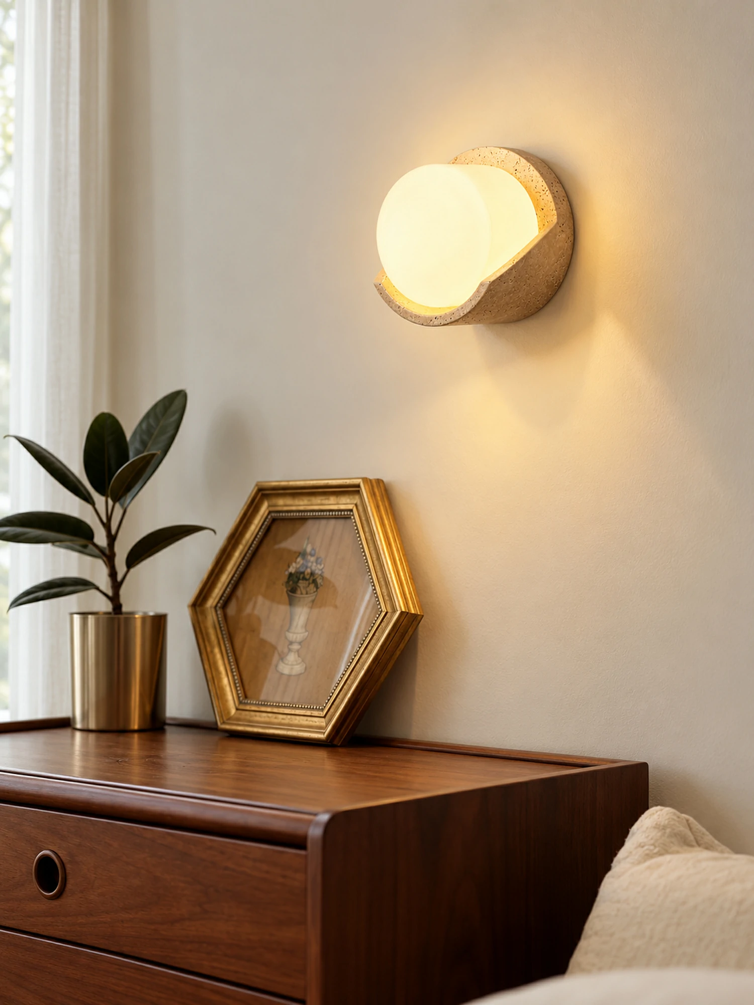 Linus Travertine Wall Sconce - Image 9