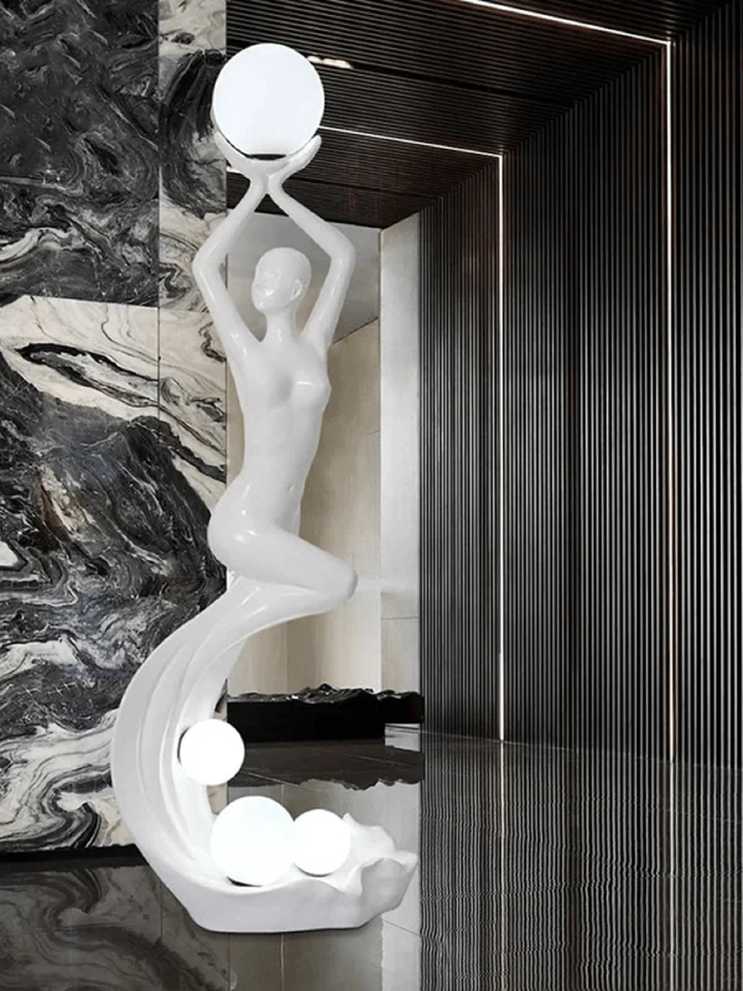 Mermaid Sculpture Floor Lamp - Image 4
