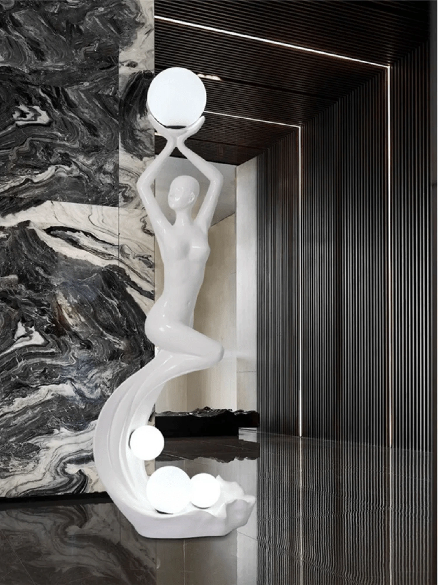 Mermaid Sculpture Floor Lamp - Image 2