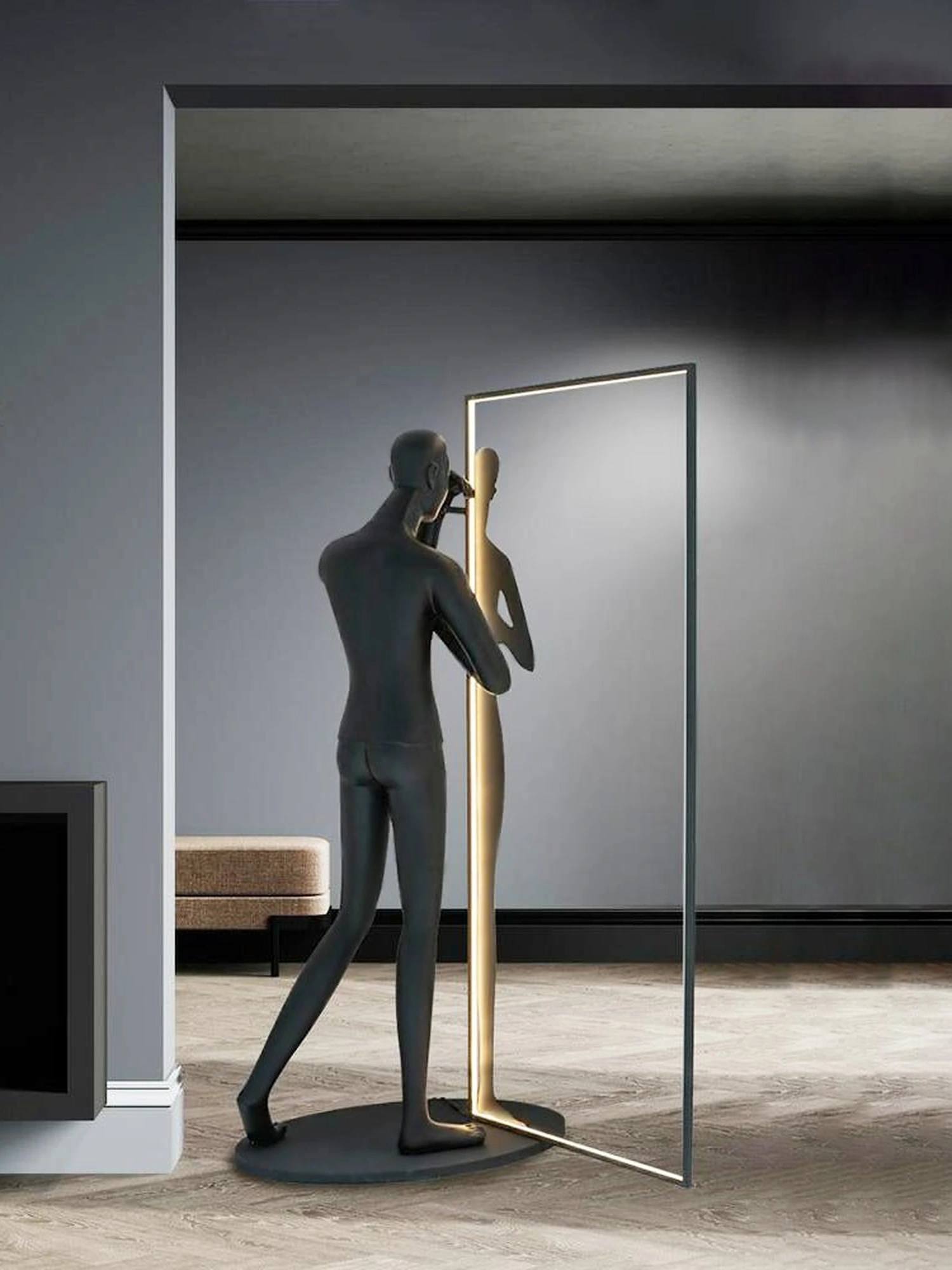 Mirror Sculpture Floor Lamp - Image 5
